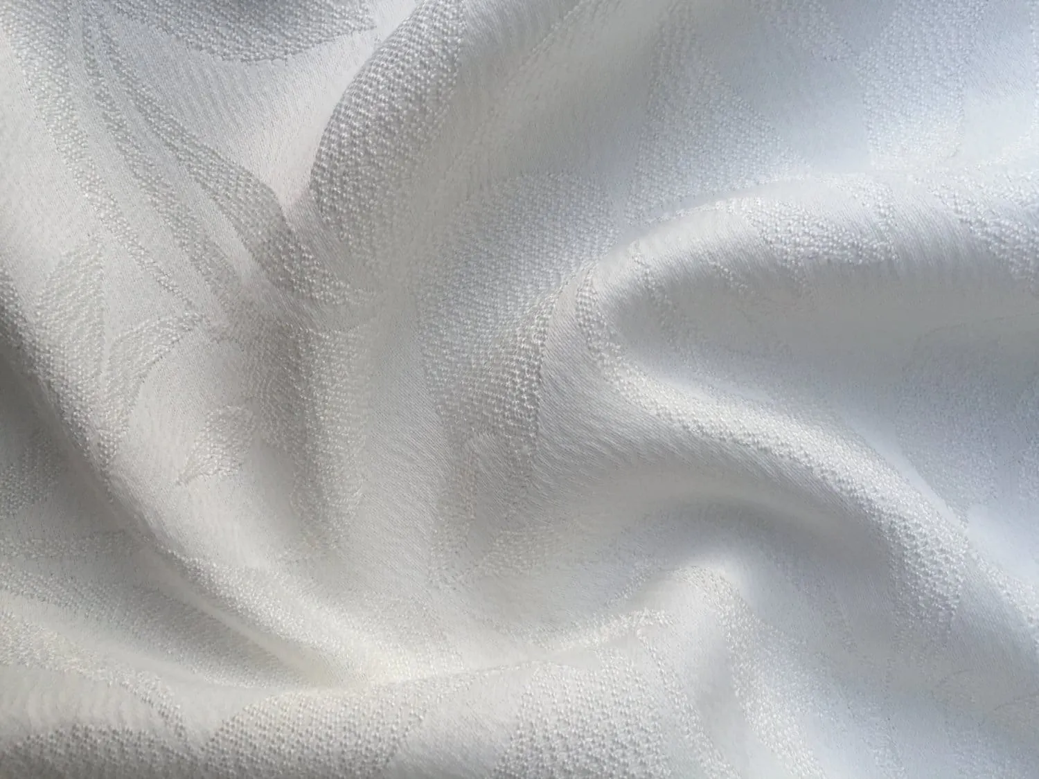 56" White 100% Lyocell Tencel Floral Jacquard Fabric Woven Fabric By the Yard
