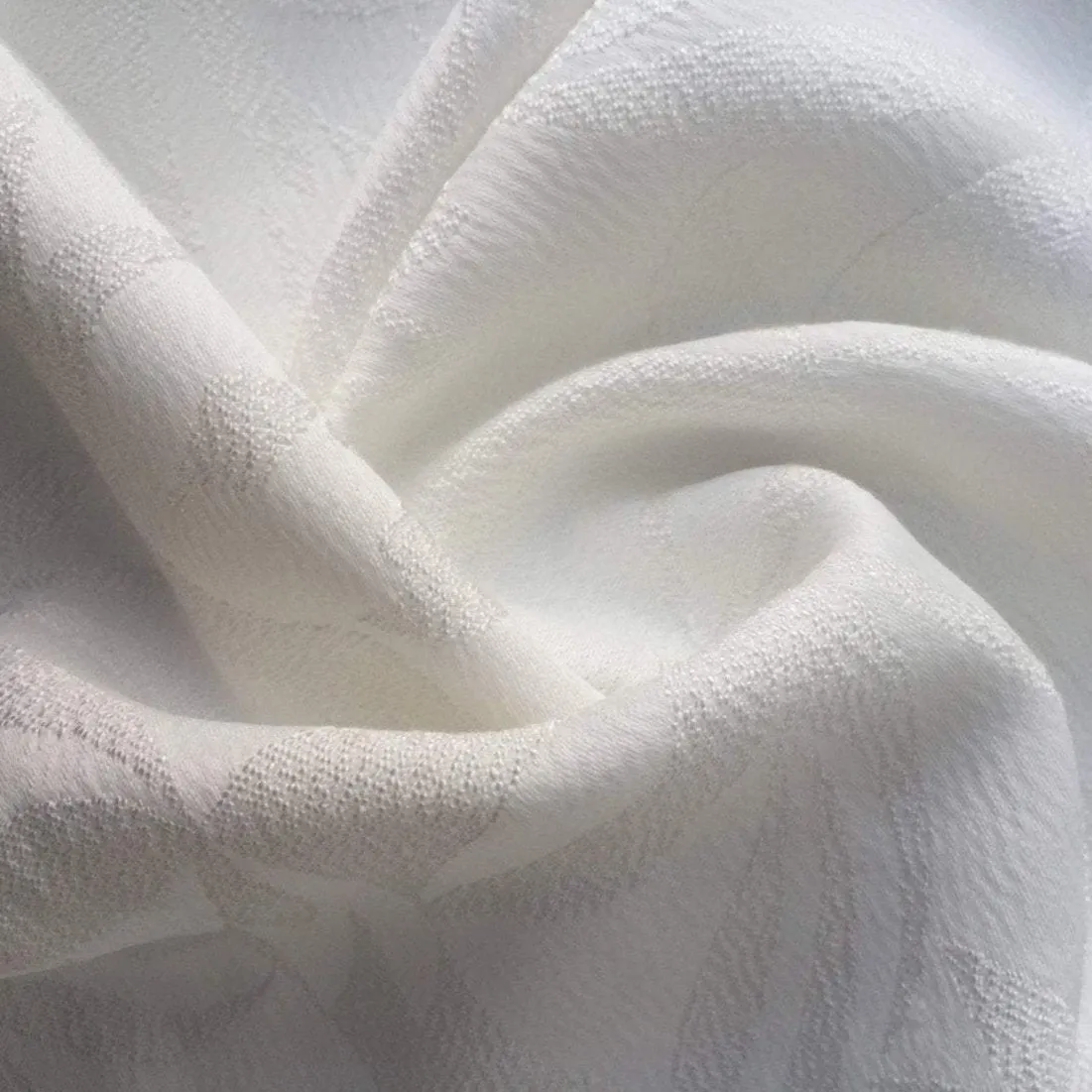 56" White 100% Lyocell Tencel Floral Jacquard Fabric Woven Fabric By the Yard