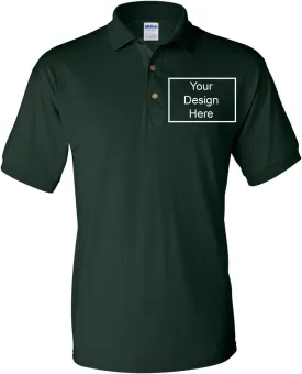 Add Your Own Text Design Custom Personalized Digitally Printed Adult Polo Shirt