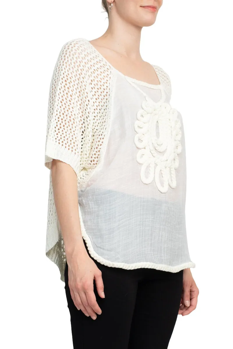 Alberto Makali Scoop Neck Short Sleeve Knit Top