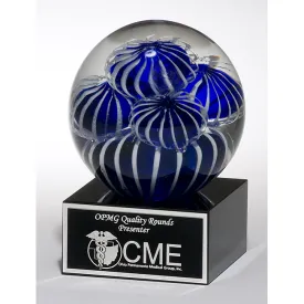 Art Glass Globe w/ Anemone Design