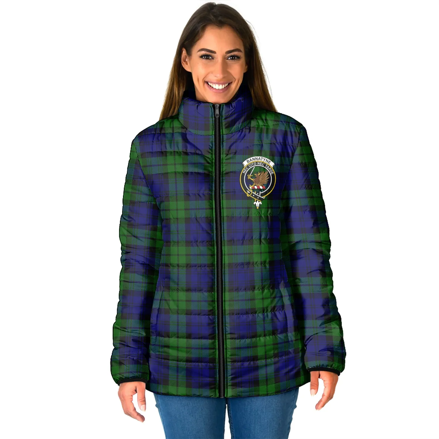 Bannatyne Tartan Padded Jacket with Family Crest