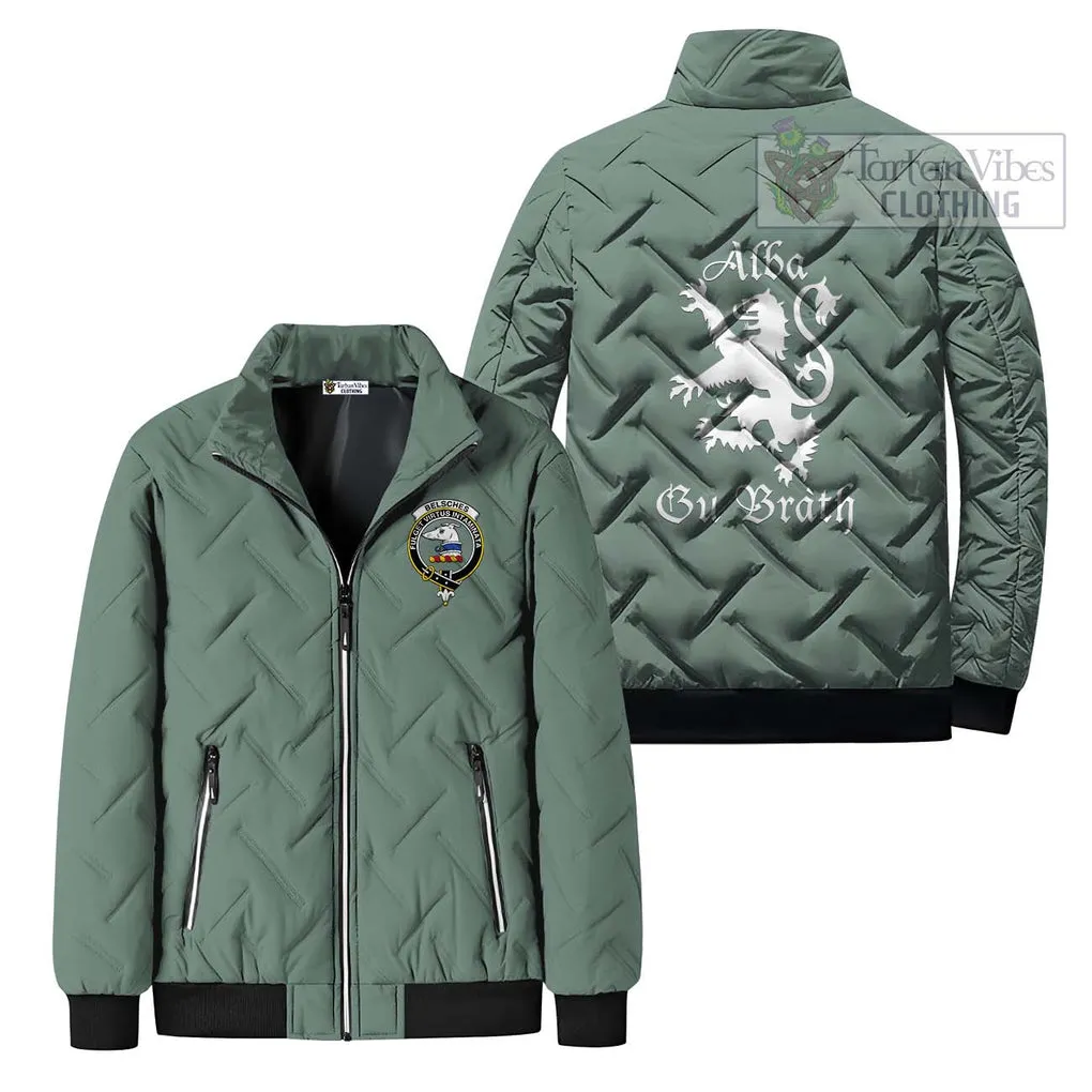 Belsches Family Crest Padded Cotton Jacket Lion Rampant Alba Gu Brath Style
