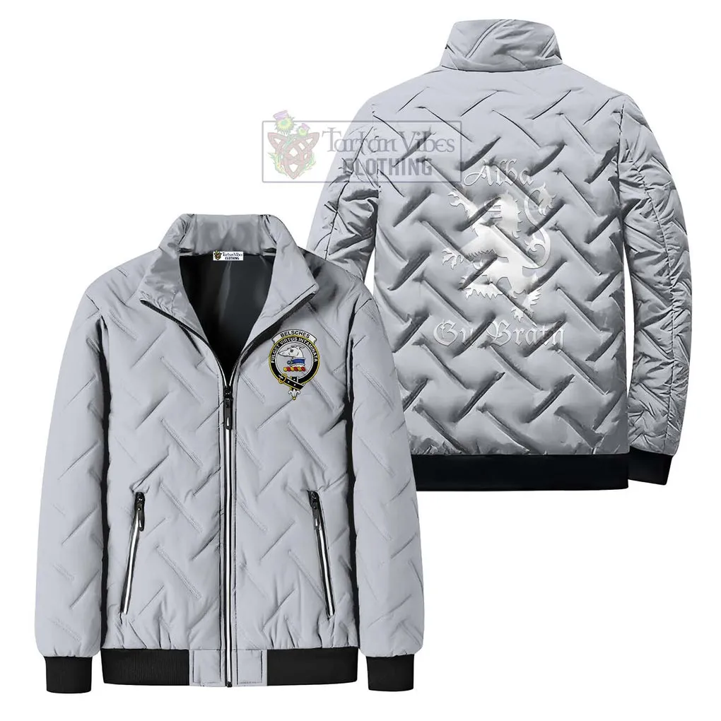 Belsches Family Crest Padded Cotton Jacket Lion Rampant Alba Gu Brath Style