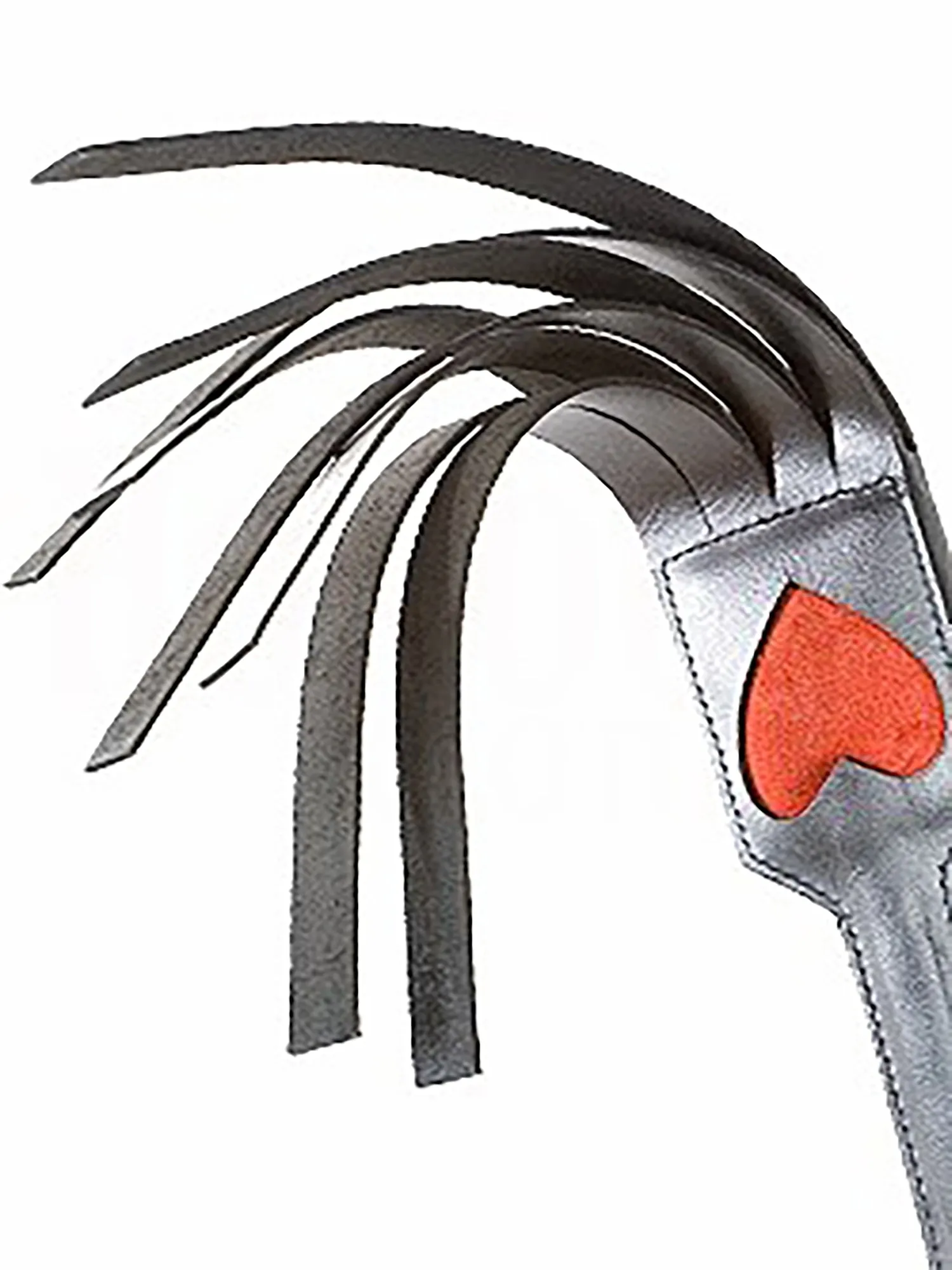Black Leather Four Fingered Slapper With Heart Handle