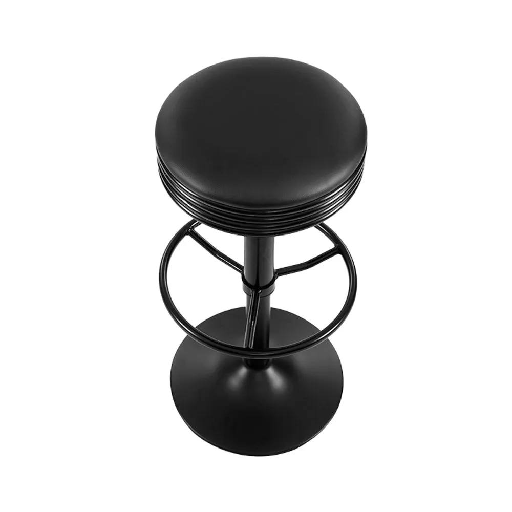 Black PU Leather Padded Swivel Bar Stools Set of 2 - Artiss