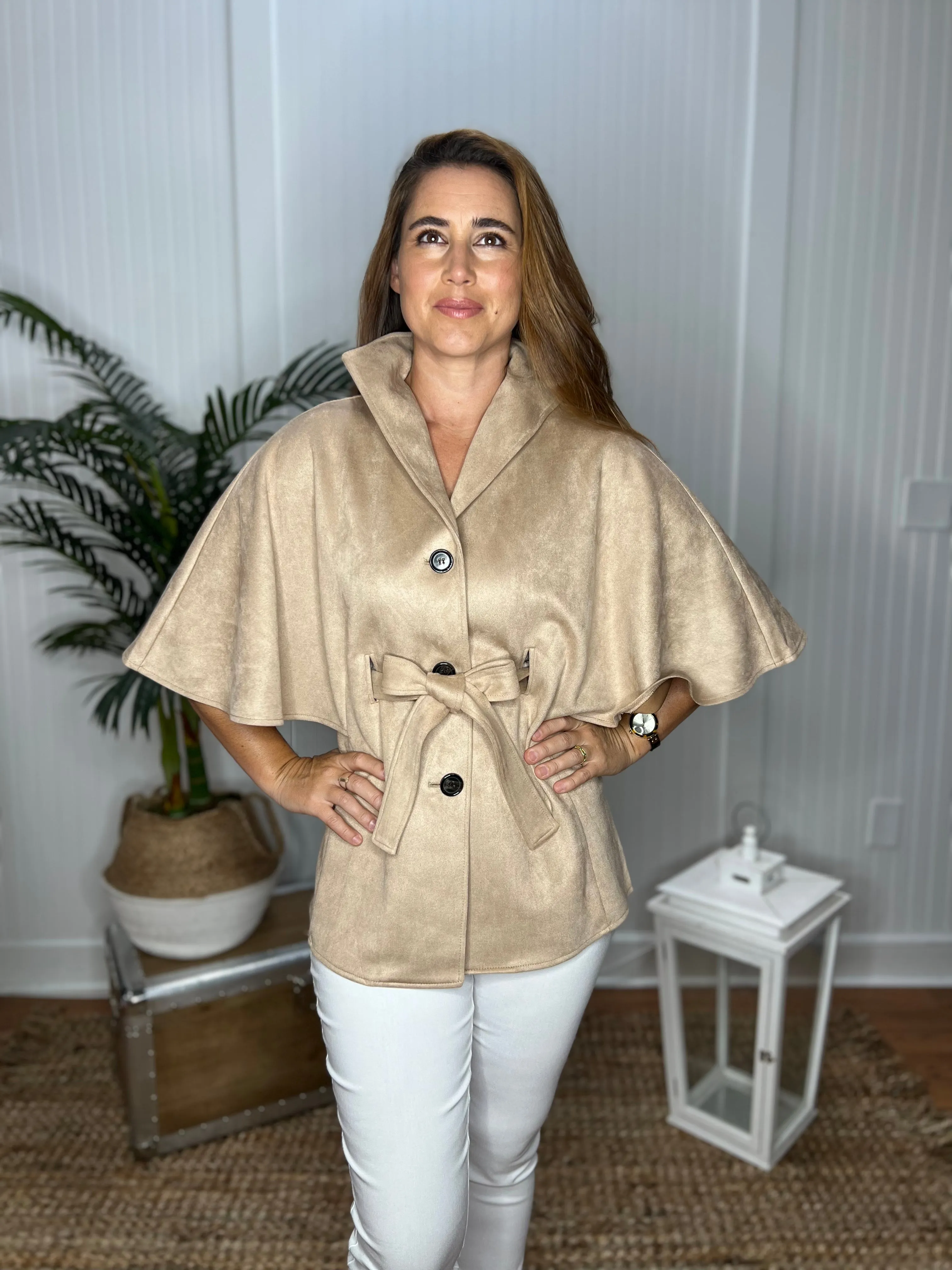 Boho Cape Jacket - Taupe