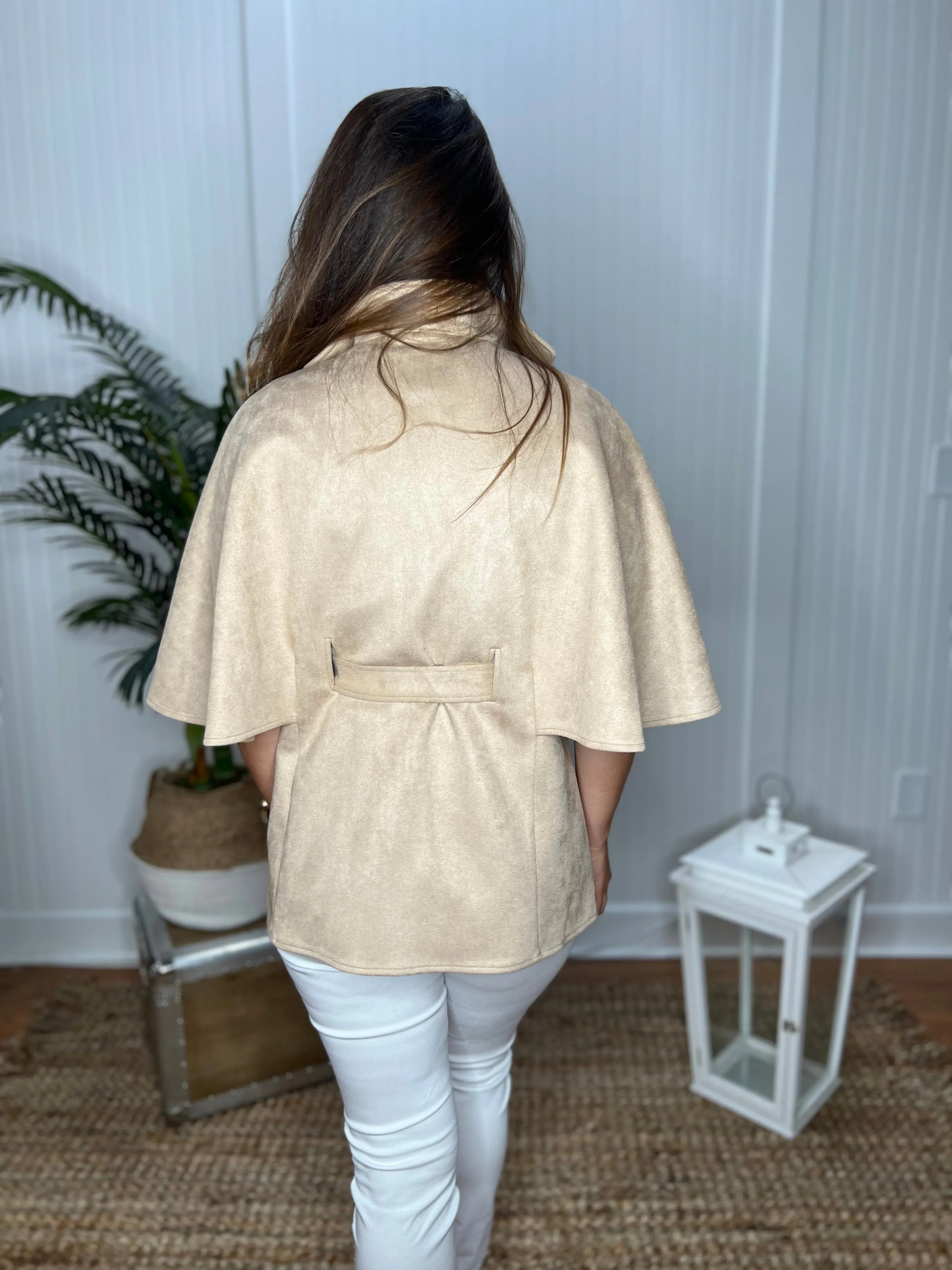 Boho Cape Jacket - Taupe