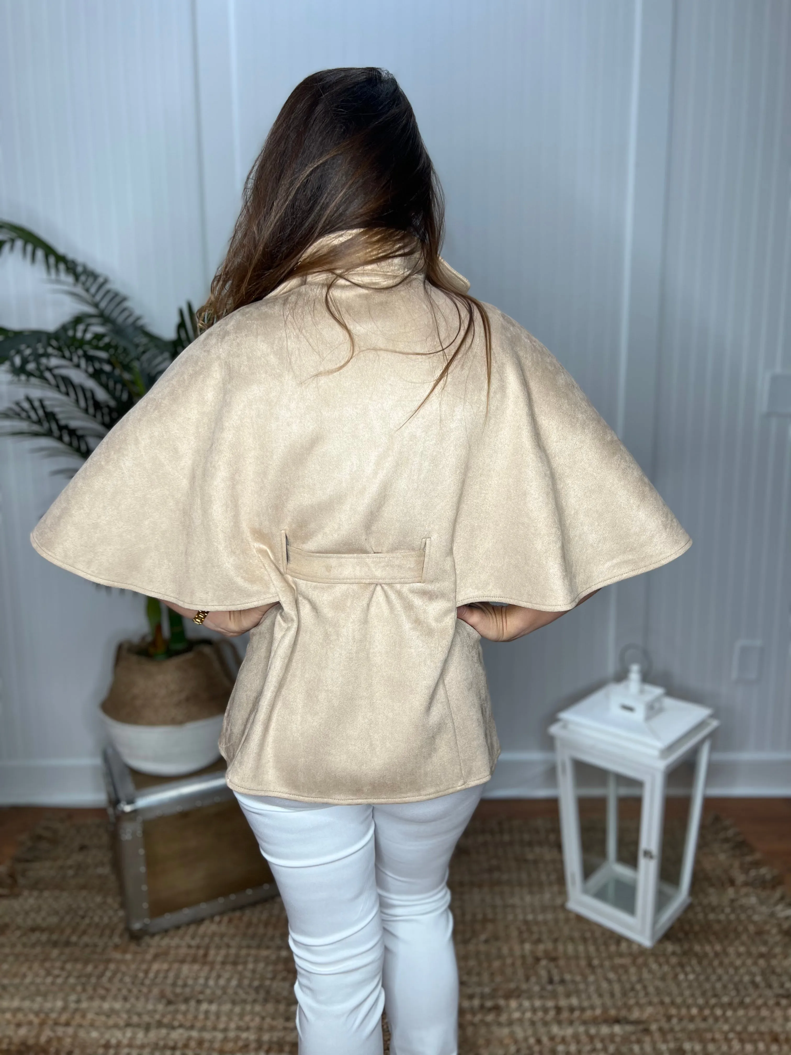 Boho Cape Jacket - Taupe