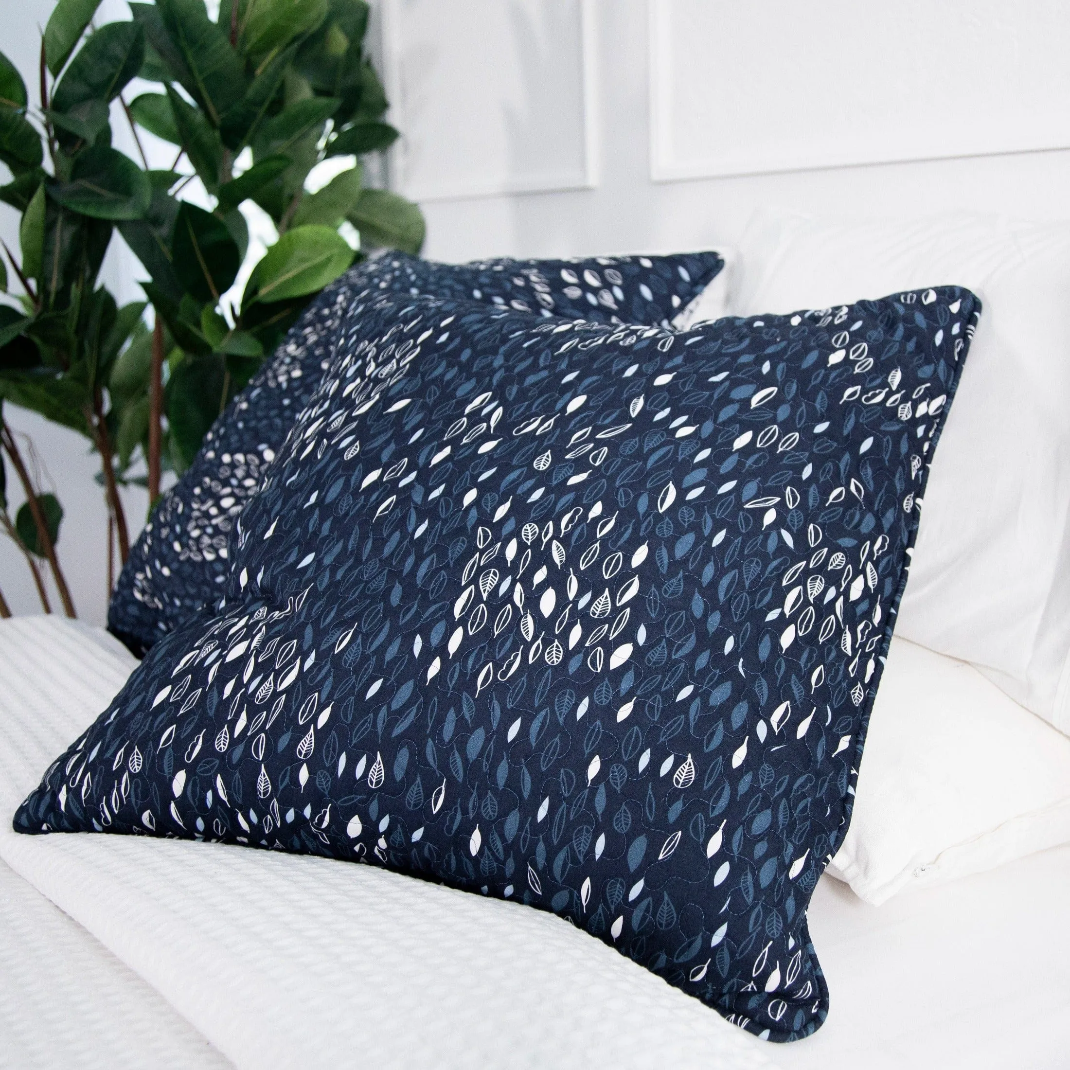 Botanical Leaves Quilted Sham Covers