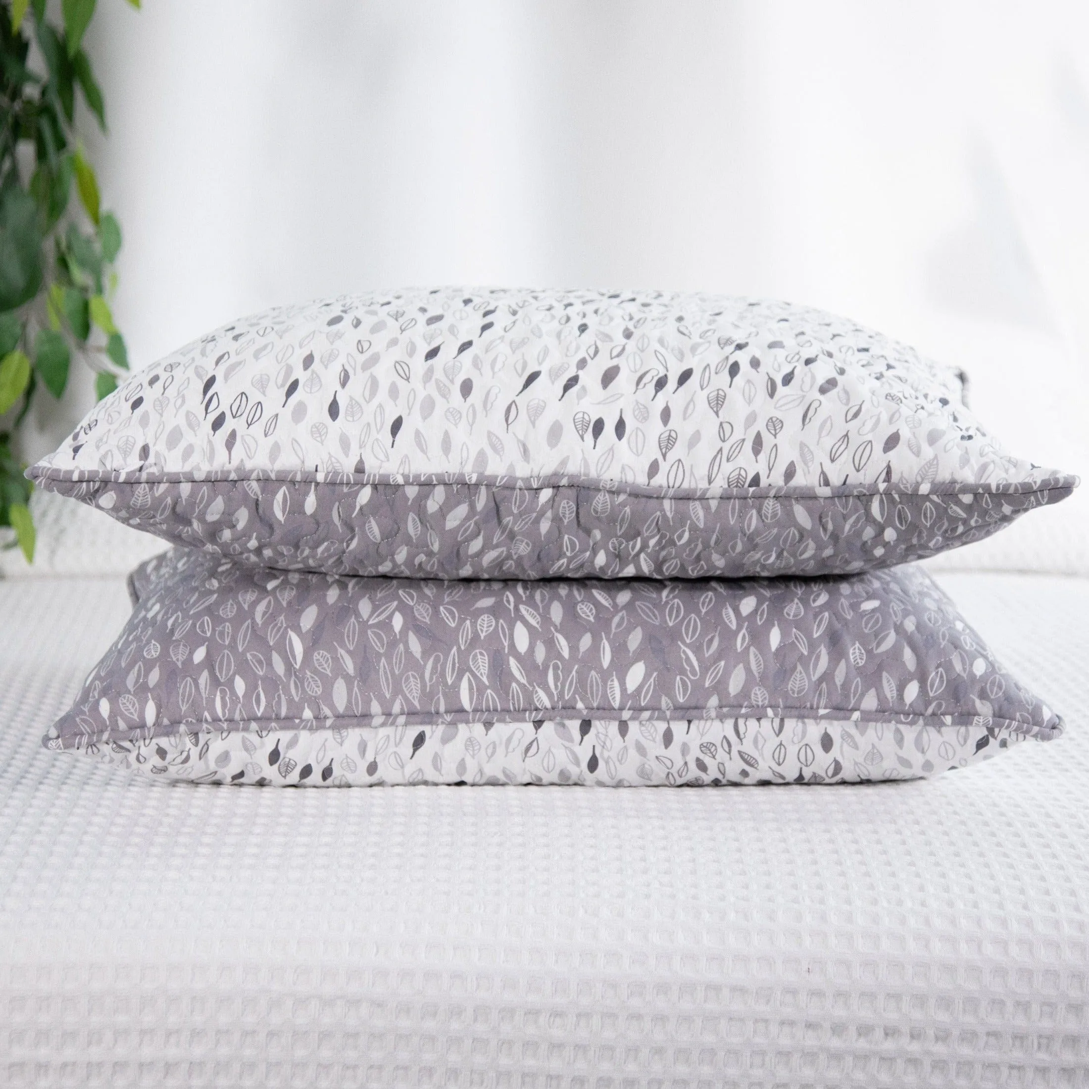 Botanical Leaves Quilted Sham Covers