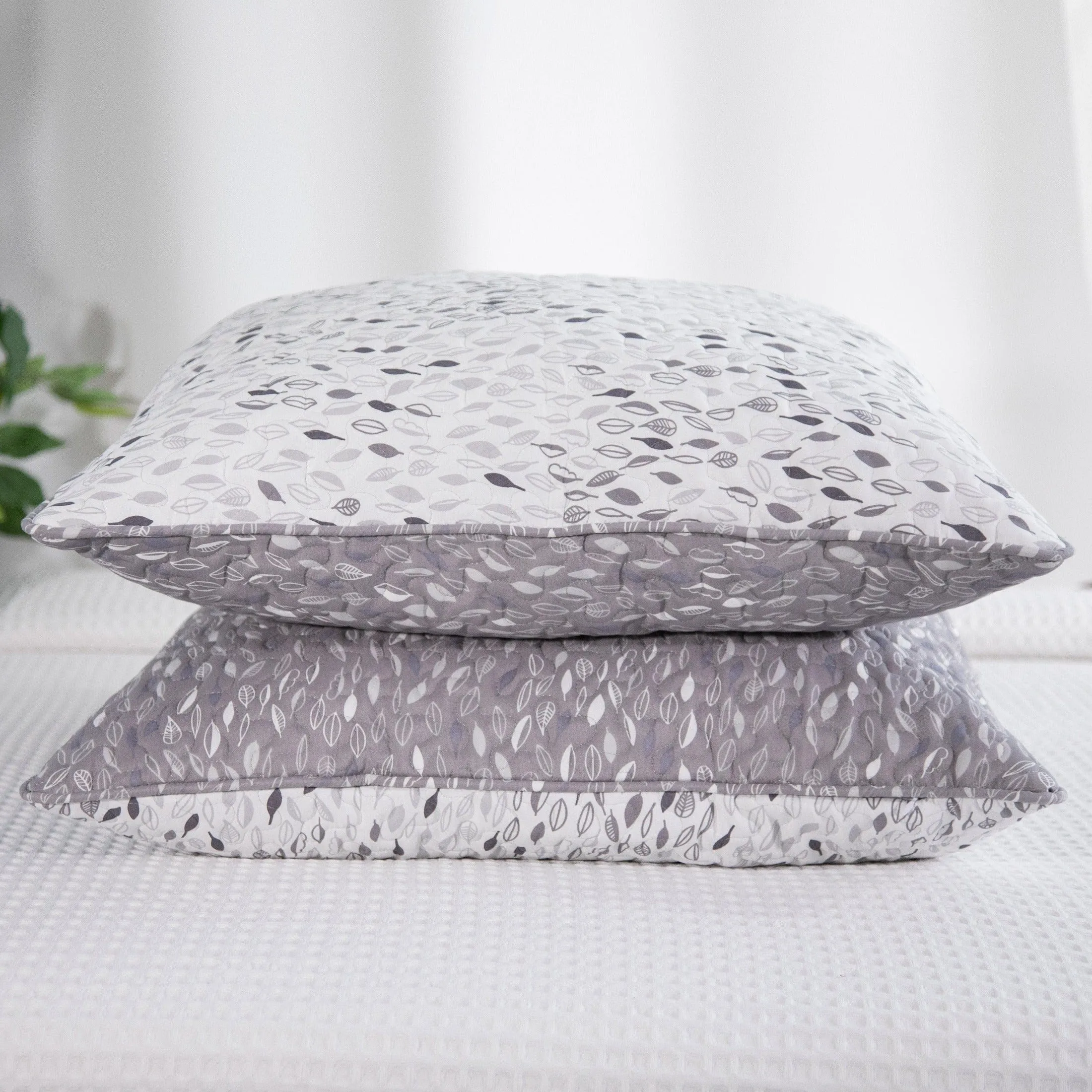 Botanical Leaves Quilted Sham Covers