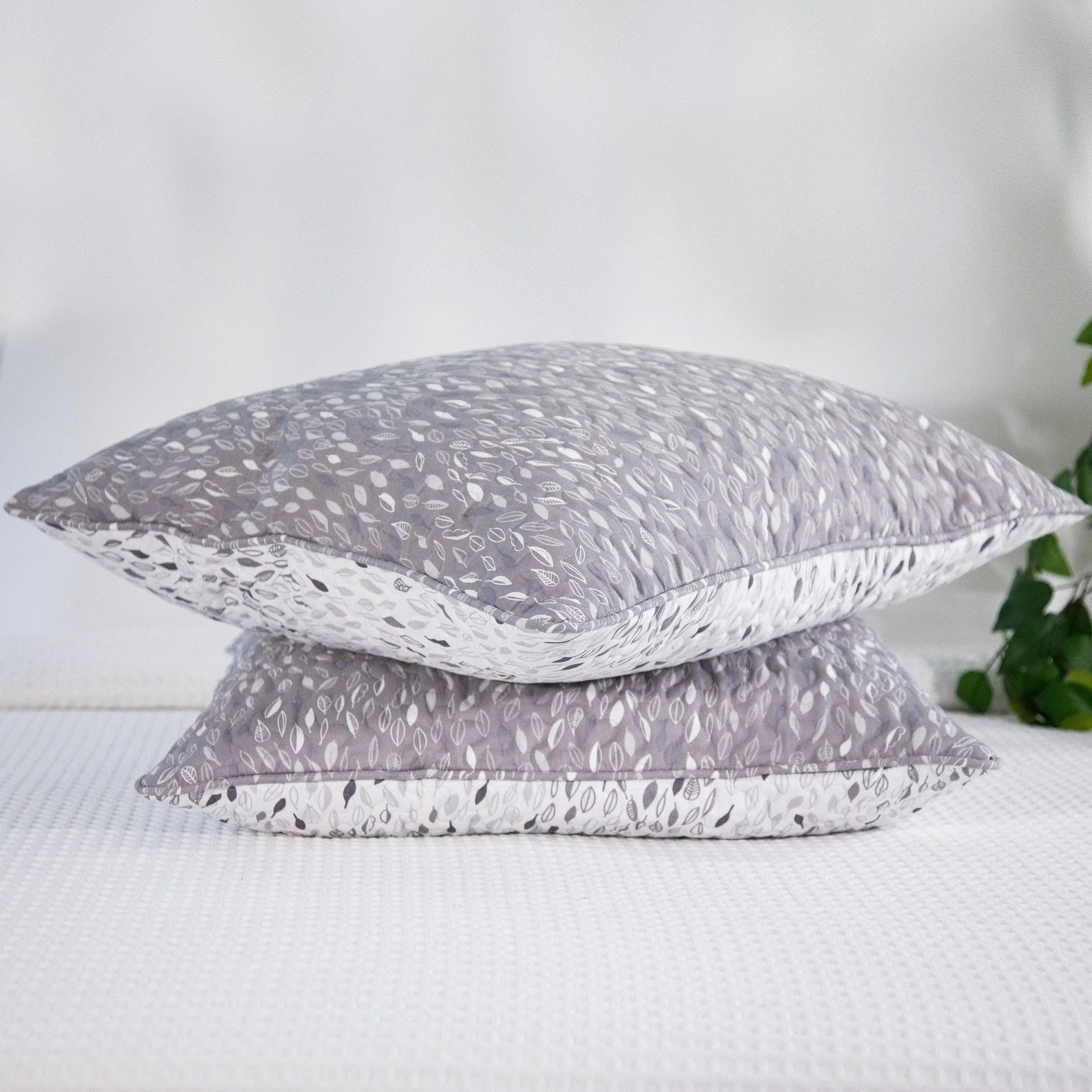 Botanical Leaves Quilted Sham Covers