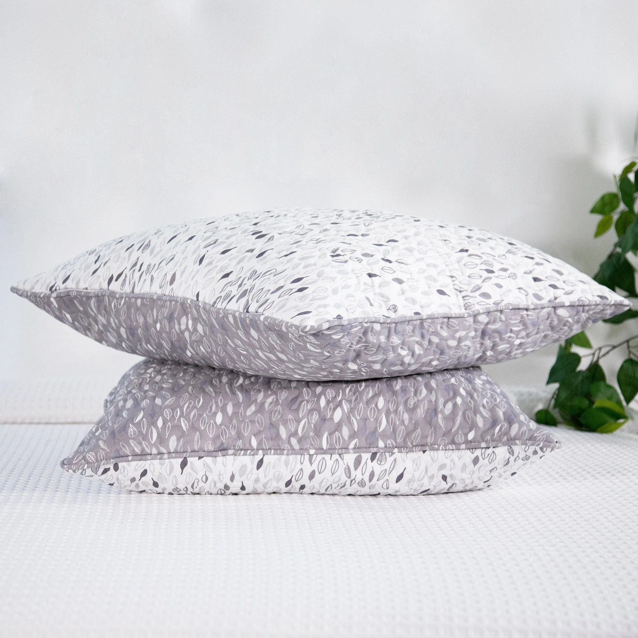 Botanical Leaves Quilted Sham Covers