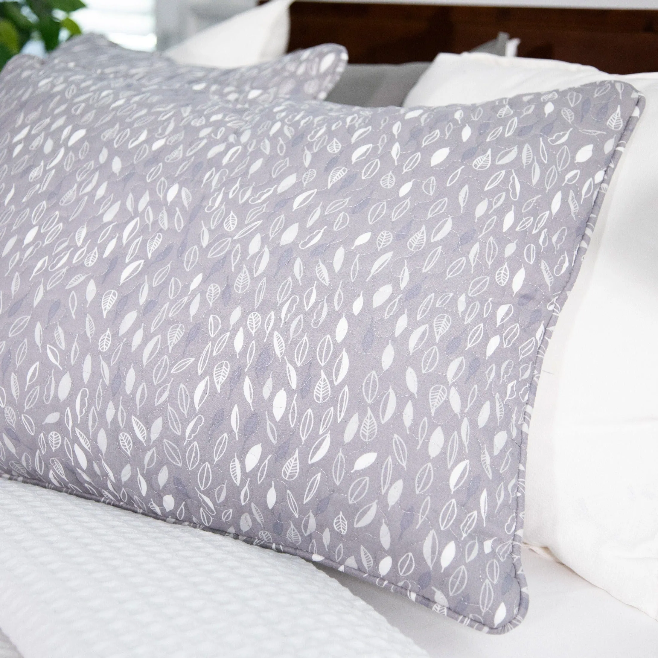 Botanical Leaves Quilted Sham Covers