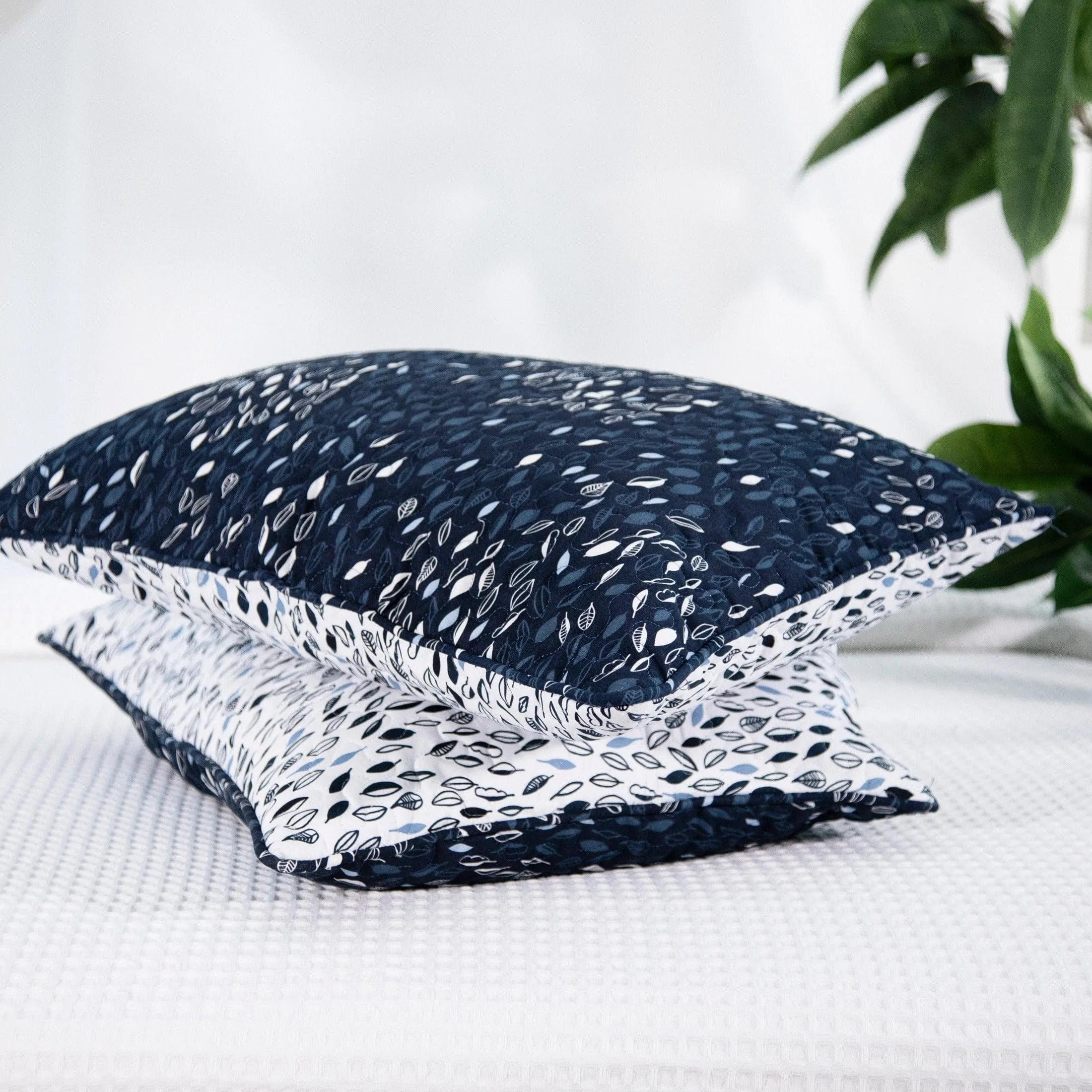 Botanical Leaves Quilted Sham Covers