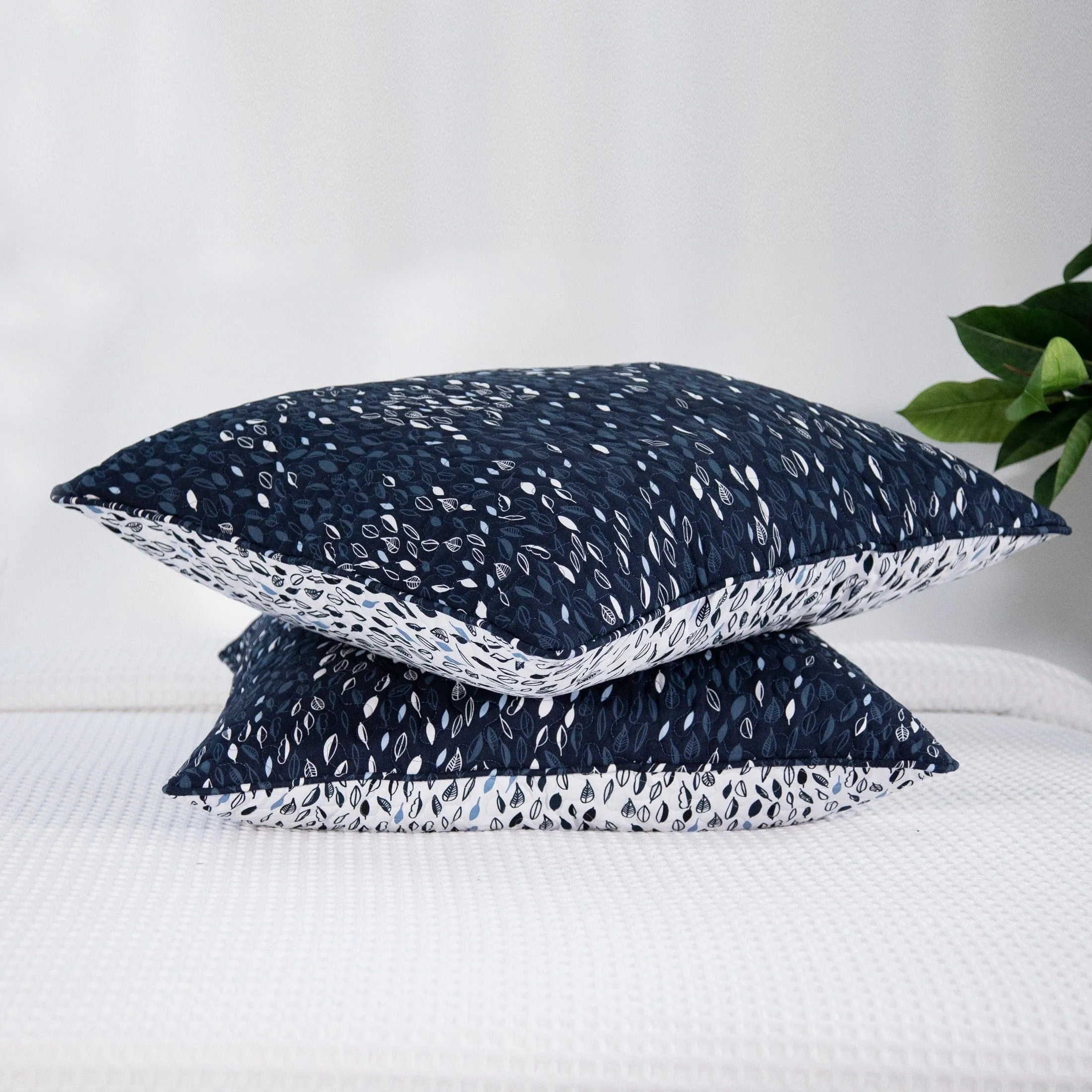 Botanical Leaves Quilted Sham Covers