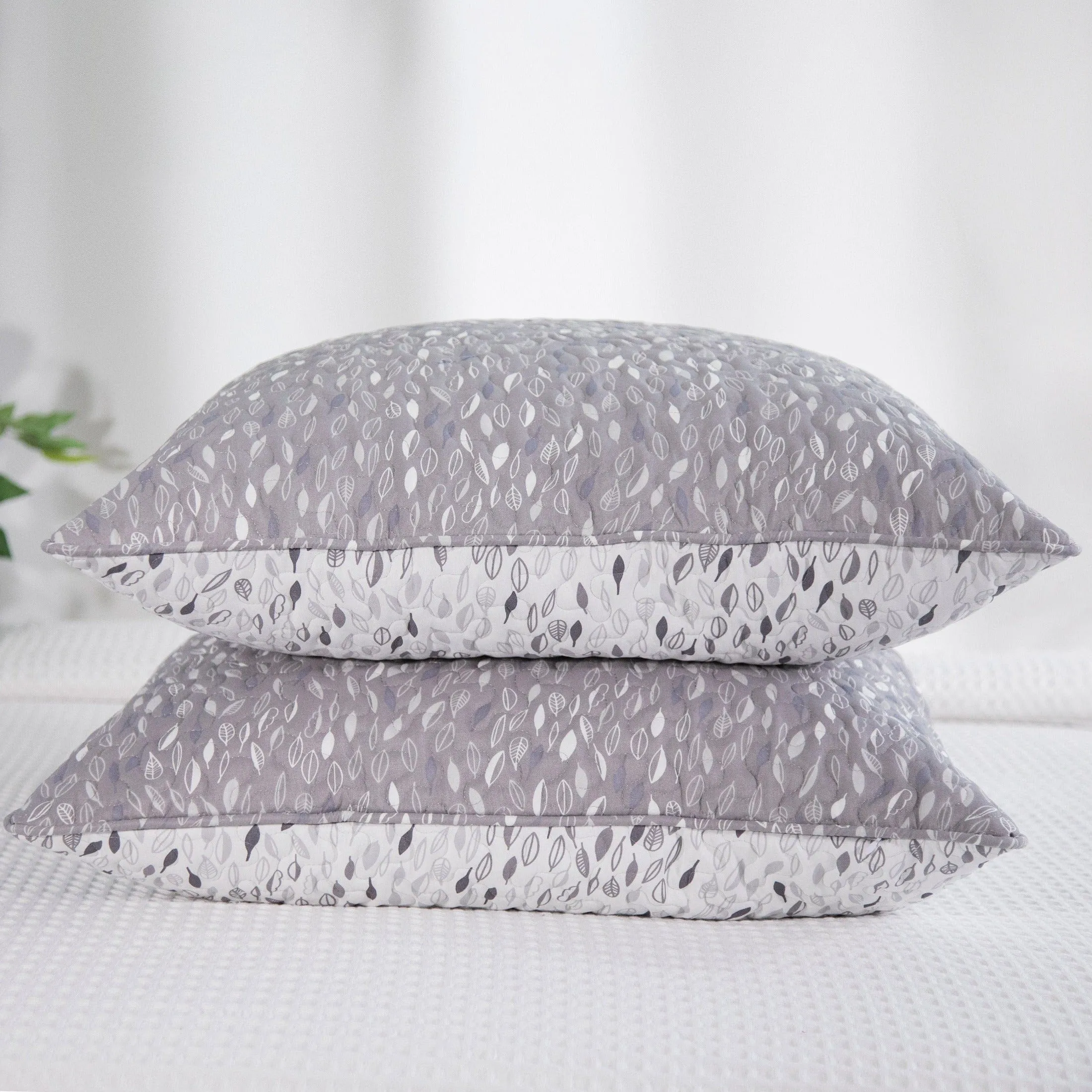 Botanical Leaves Quilted Sham Covers