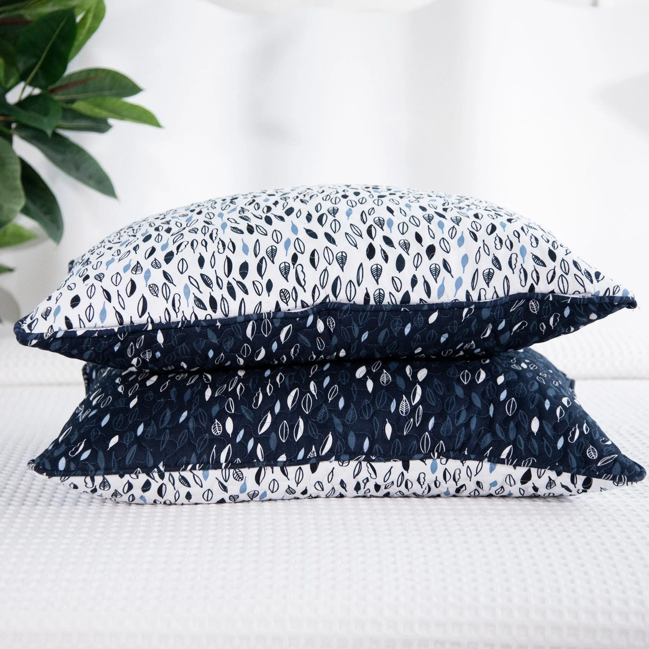 Botanical Leaves Quilted Sham Covers