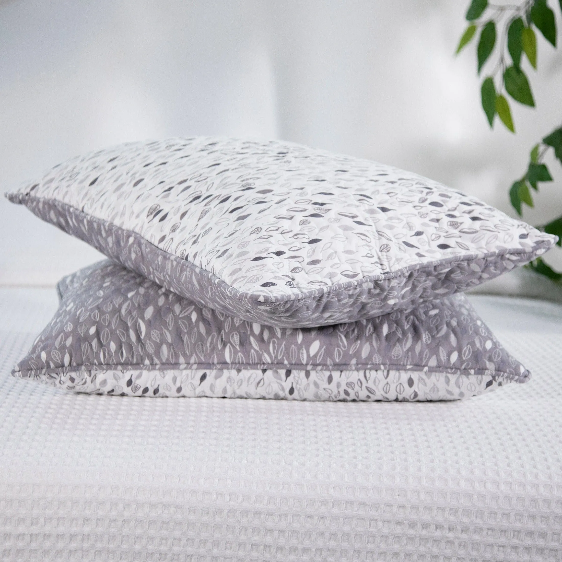 Botanical Leaves Quilted Sham Covers