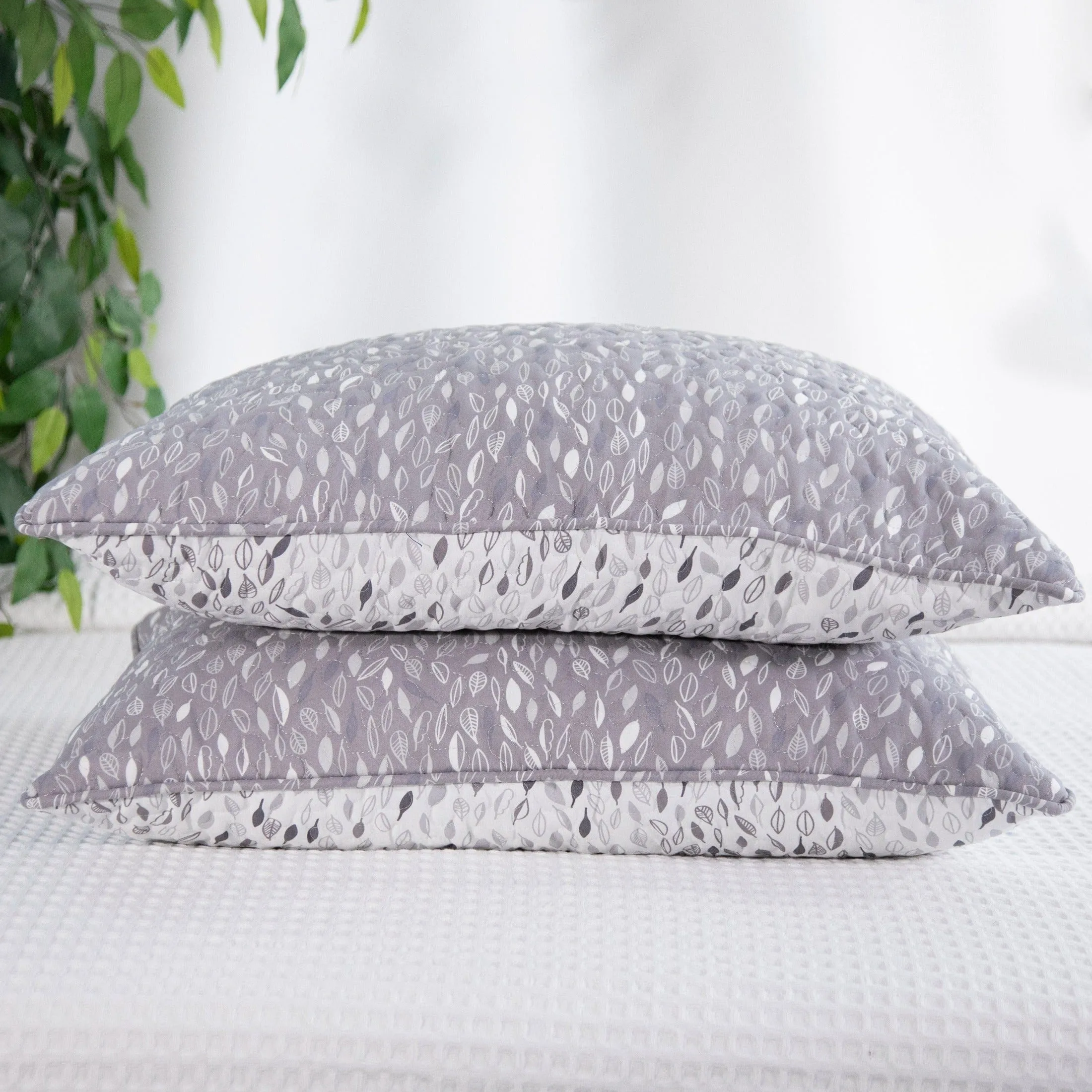 Botanical Leaves Quilted Sham Covers