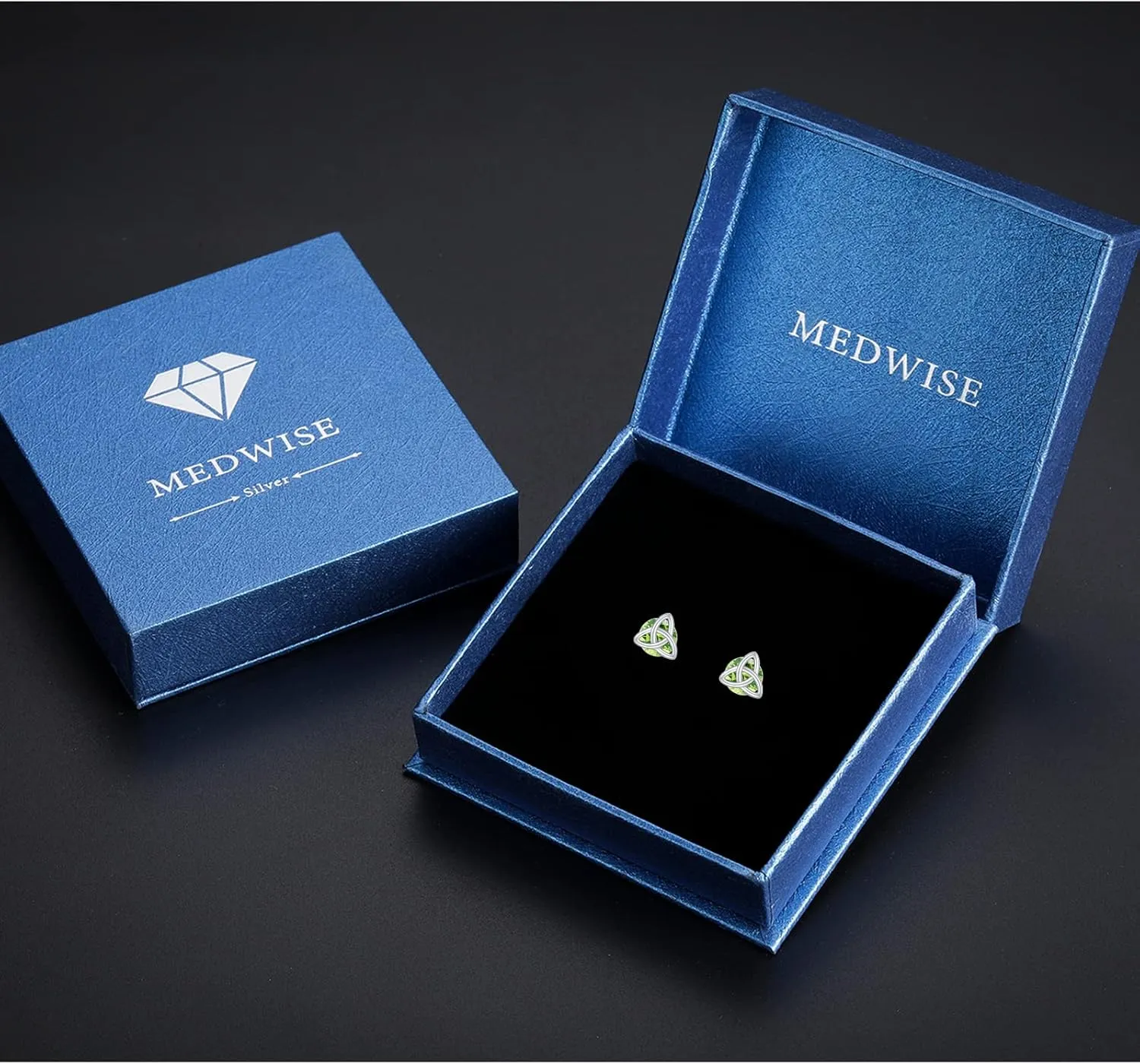 Celtic Sterling Silver Birthstone Stud Earrings - Celtic Knot Design, Gifts for Women