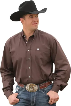 Cinch Men's Classic Fit Long Sleeve Button One Open Pocket Solid Basic