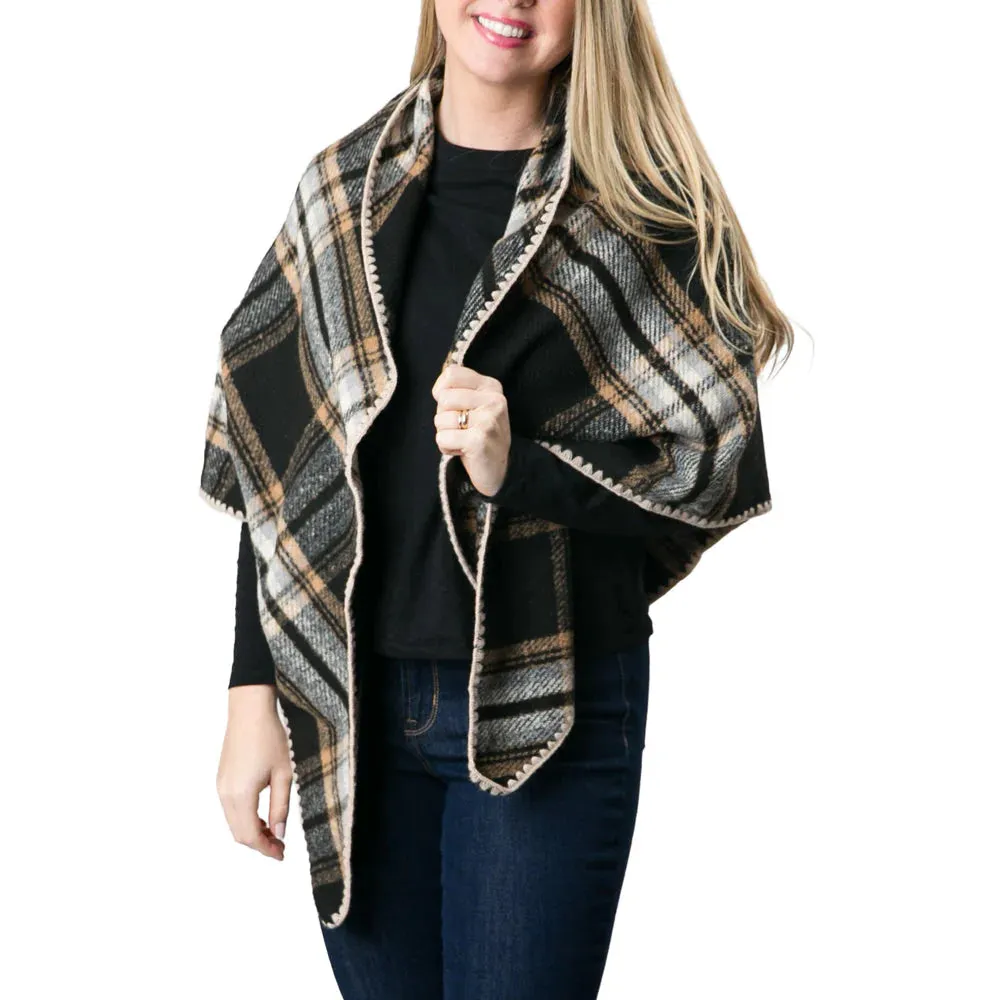 Claire Wrap Black Plaid