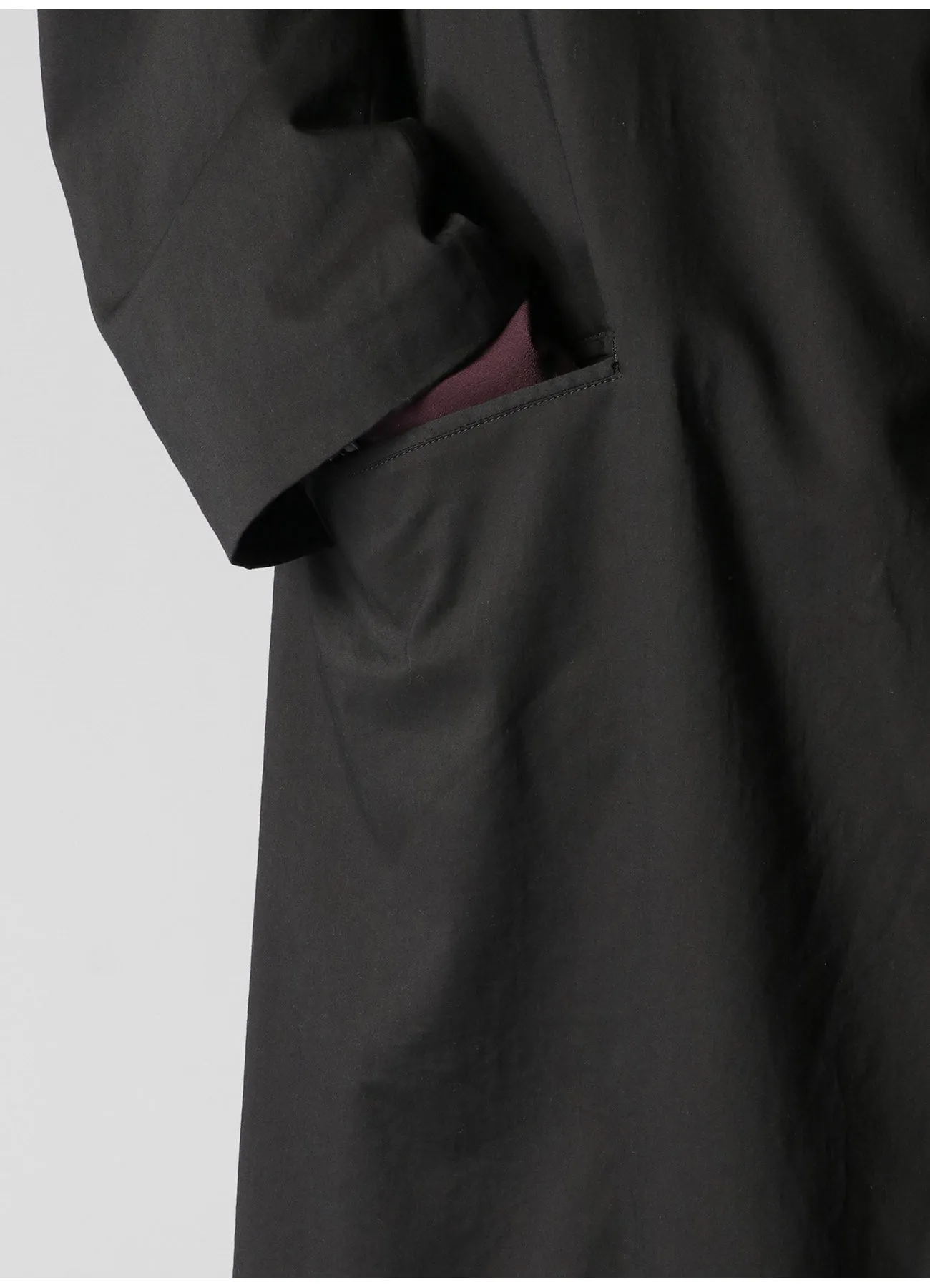 COTTON LYOCELL BROAD LONG JACKET WITH DECORATIVE CLOTH
