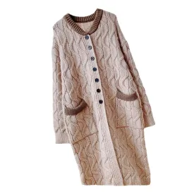 Cozy Women Knitting Winter Cardigan Overcoat