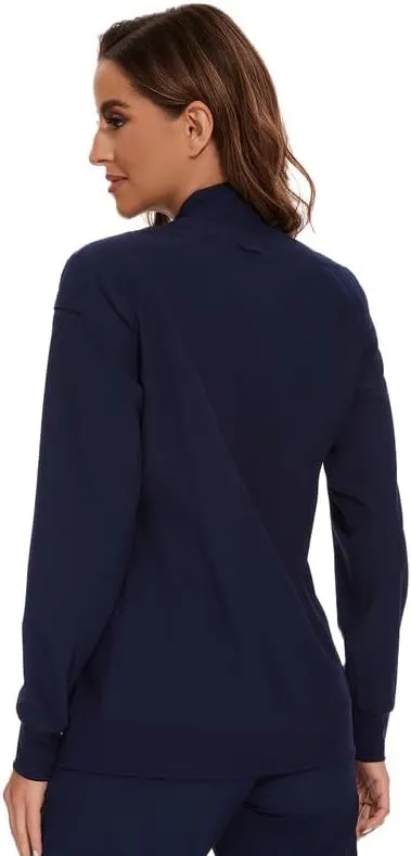 COZYFIT Scrub Jackets for Woman, Zip Front Nurse Jacket, 4-Way Stretch Fabric