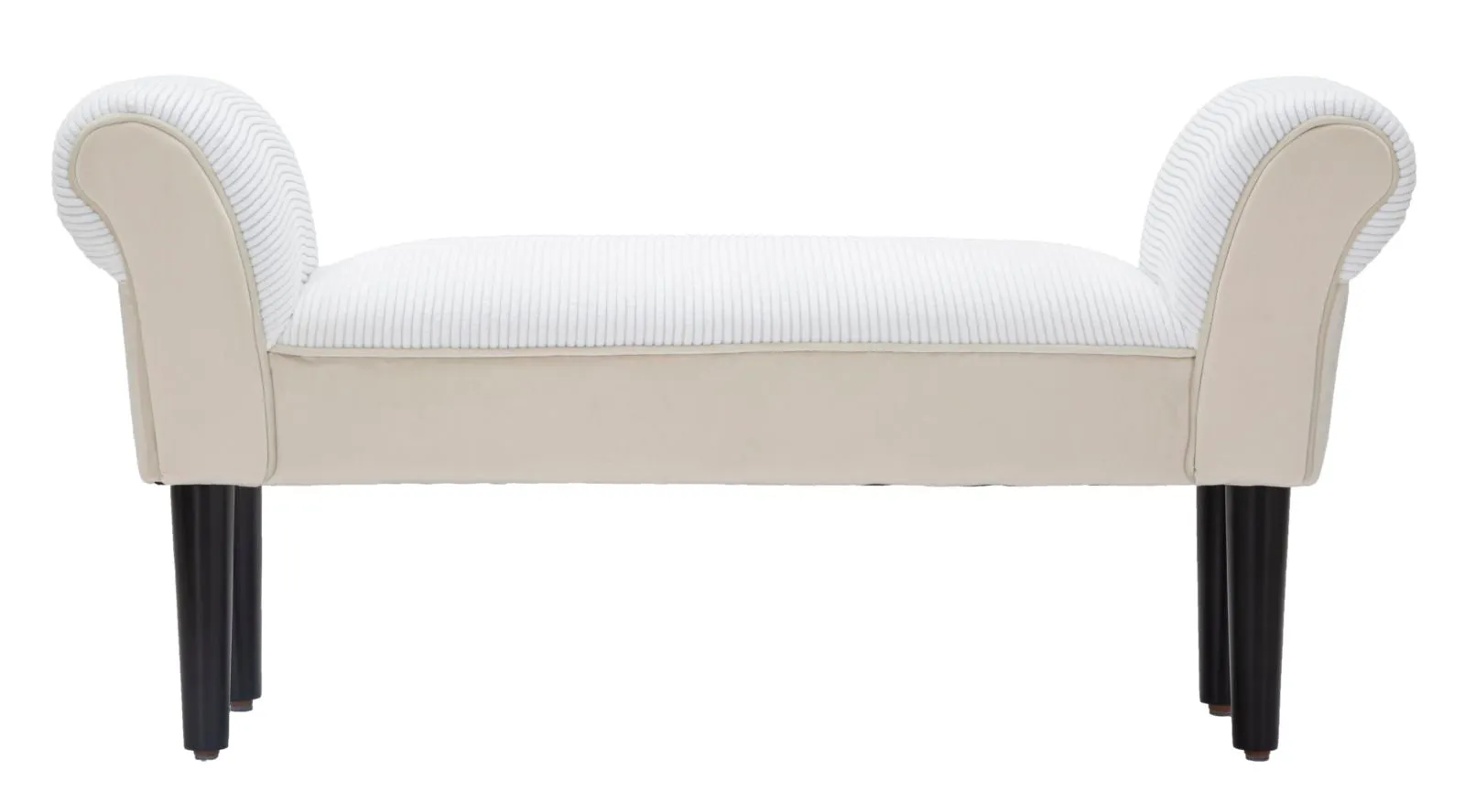 Cream Velvet Padded Bench