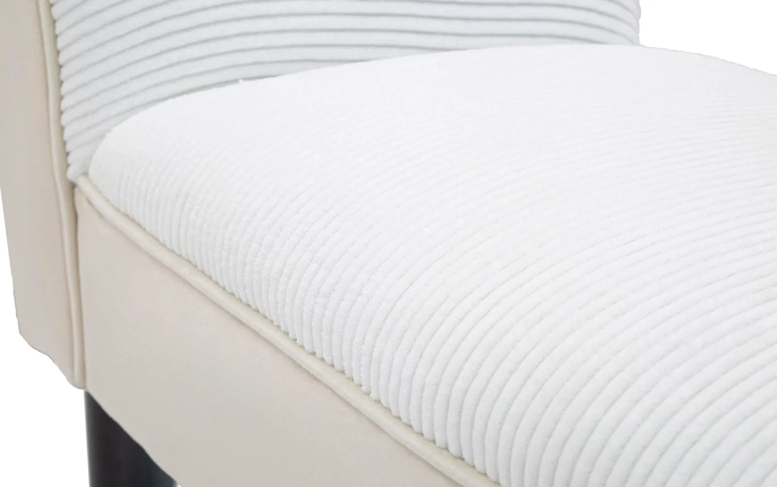 Cream Velvet Padded Bench
