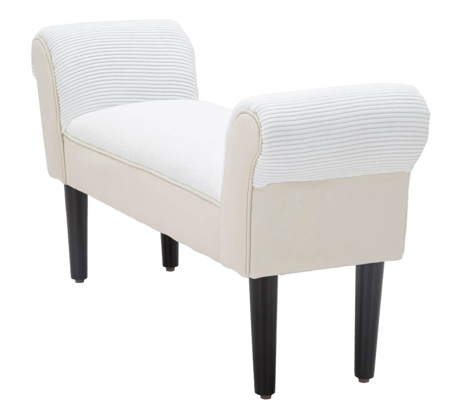 Cream Velvet Padded Bench