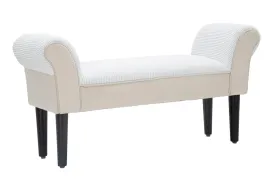 Cream Velvet Padded Bench