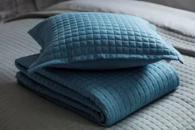 Crompton Quilted Cushion - Cobalt