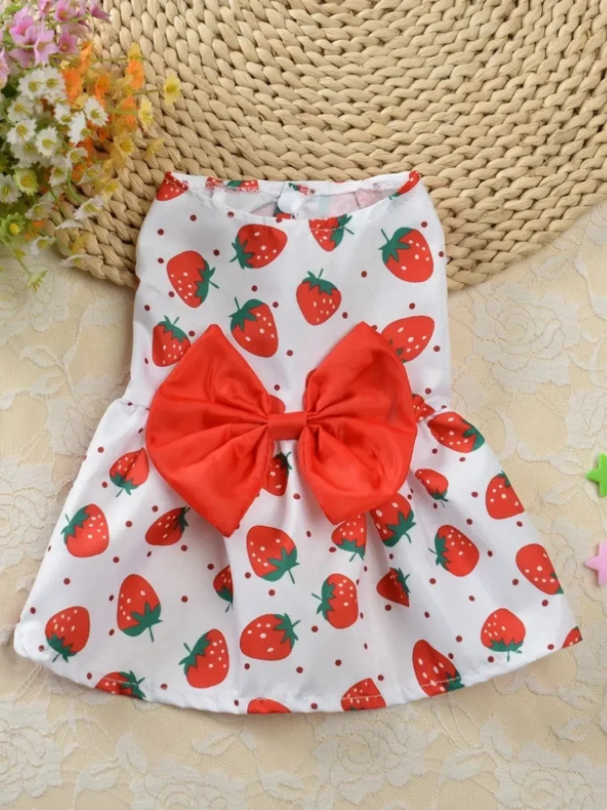 Cute Printed Bow Summer Dog Dress