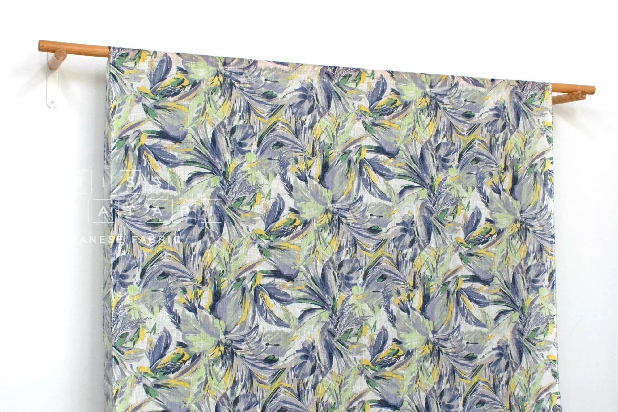 DEADSTOCK Palms linen voile - F