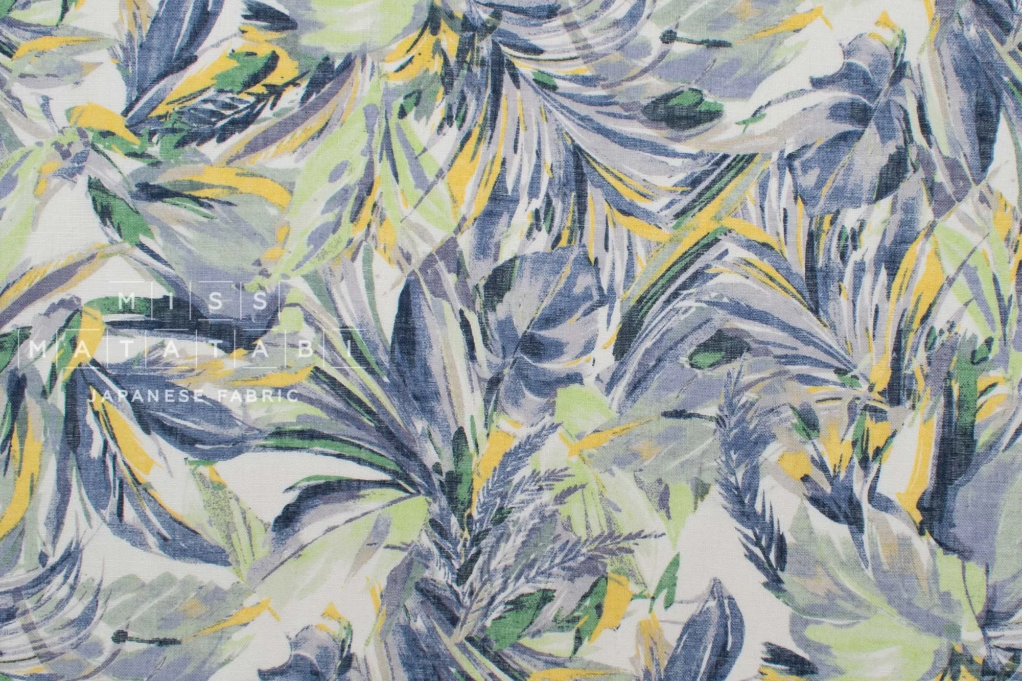 DEADSTOCK Palms linen voile - F