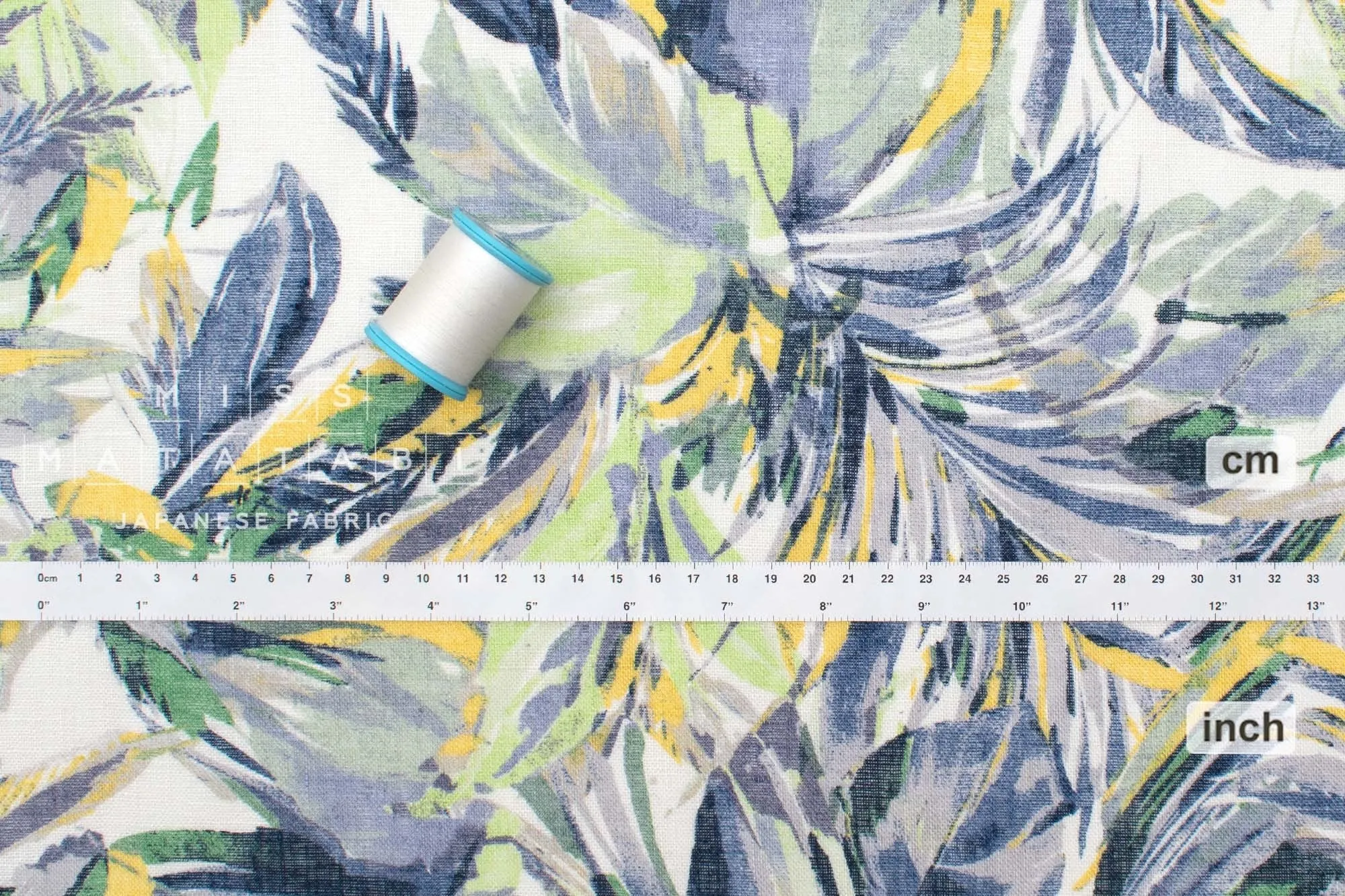 DEADSTOCK Palms linen voile - F
