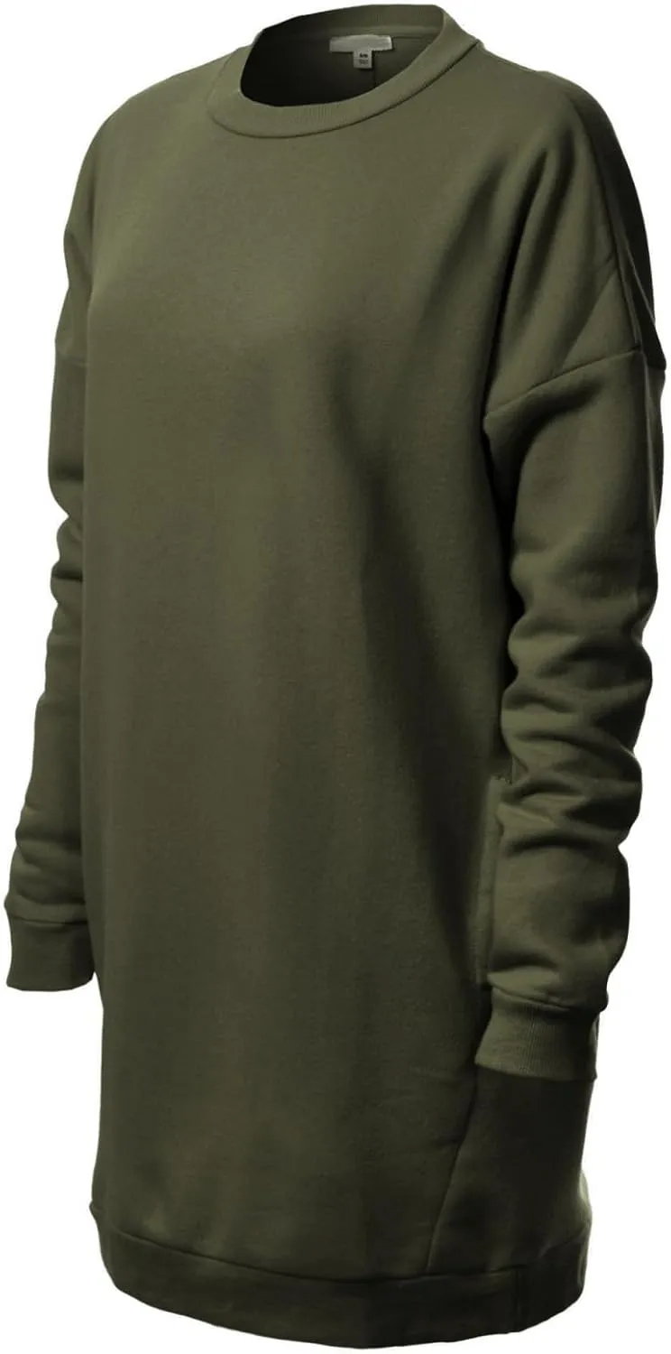 Design by Olivia Women's Casual Oversized Loose Fit Crewneck Long Sleeve Fleece Pullover Sweatshirts Tunic S~3X