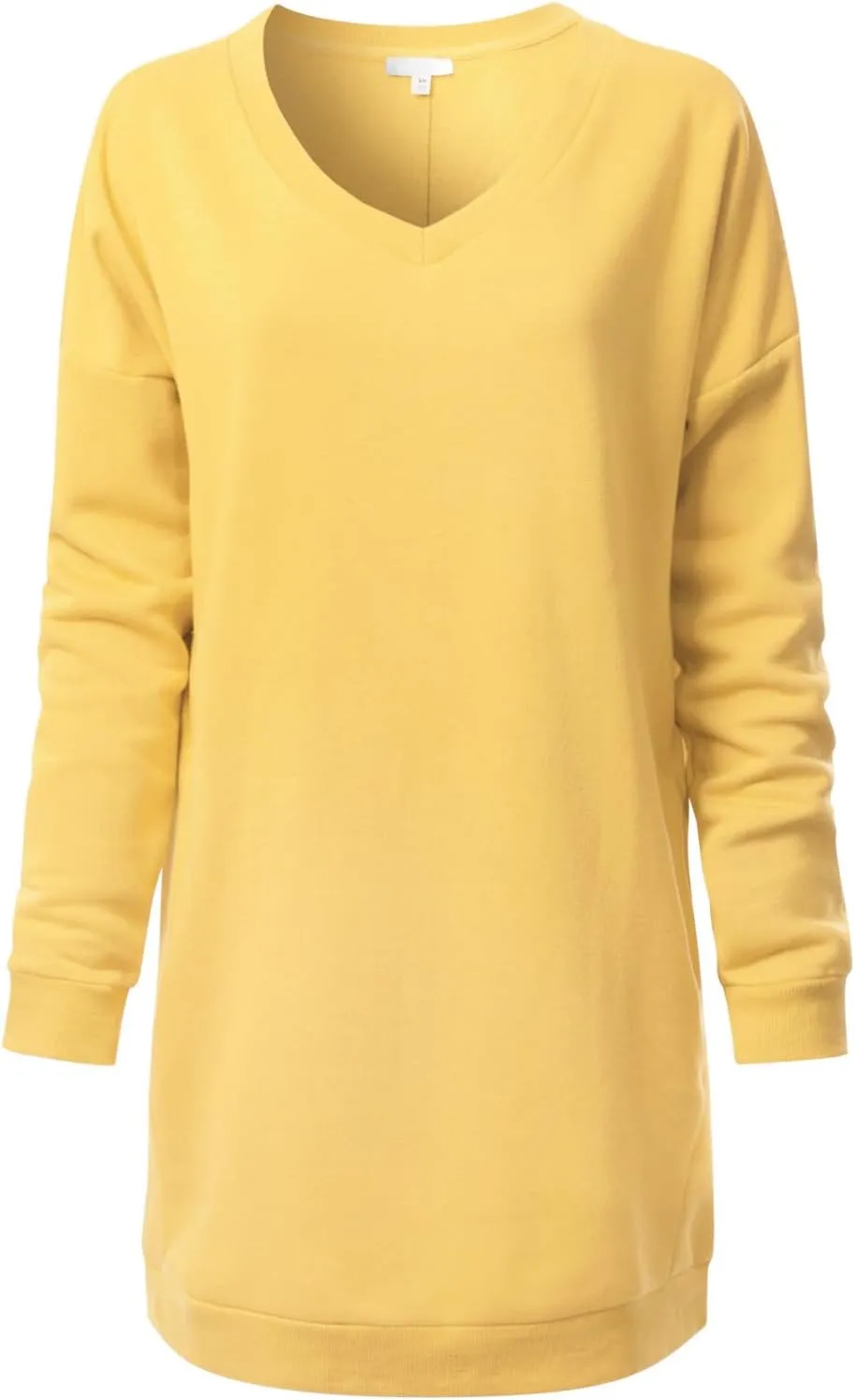 Design by Olivia Women's Casual Oversized Loose Fit V-Neck Fleece Pullover Sweatshirts Tunic Fall Outfits S~3X