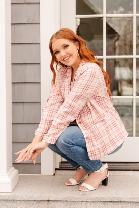 Dressed in Plaid Blazer In Pink