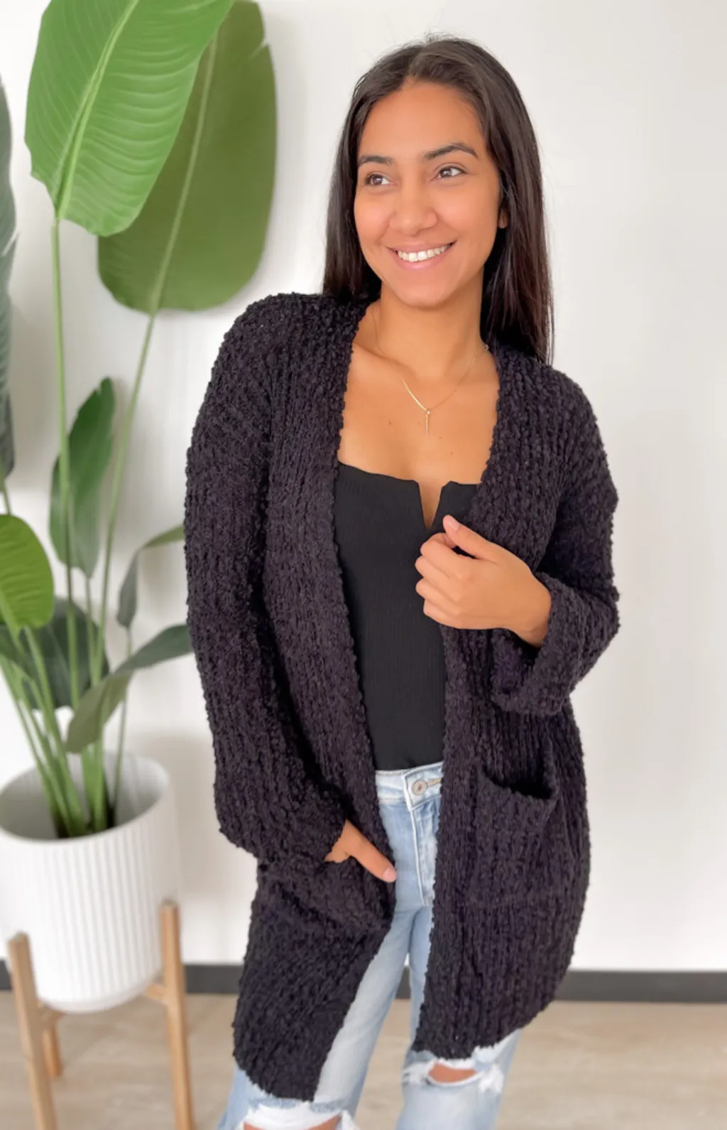 Emily Popcorn Black Cardigan