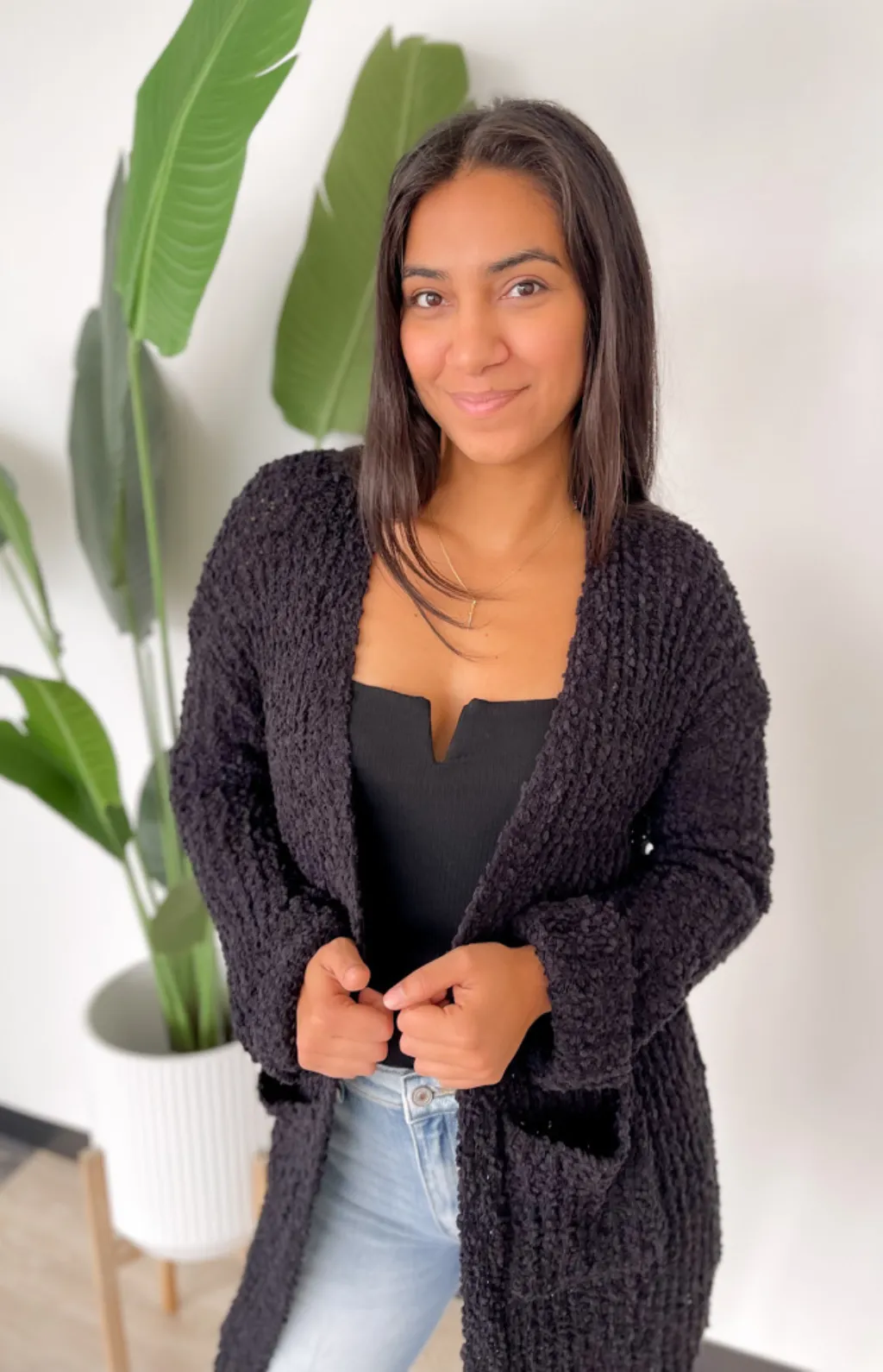 Emily Popcorn Black Cardigan