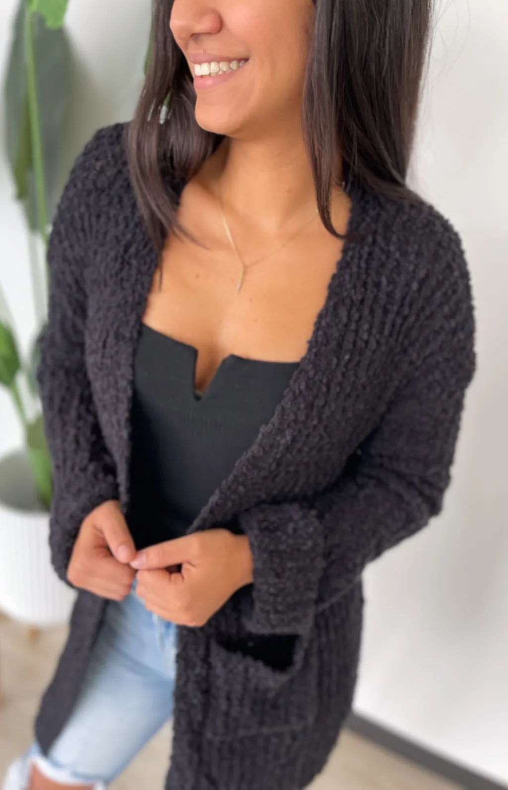 Emily Popcorn Black Cardigan