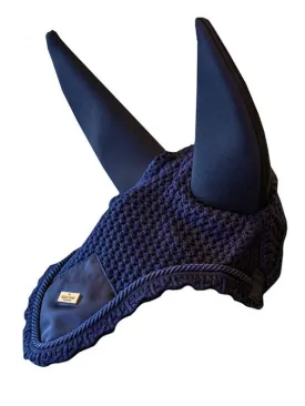 EQUESTRIAN STOCKHOLM EAR BONNET PADDED - NAVY GOLD FULL