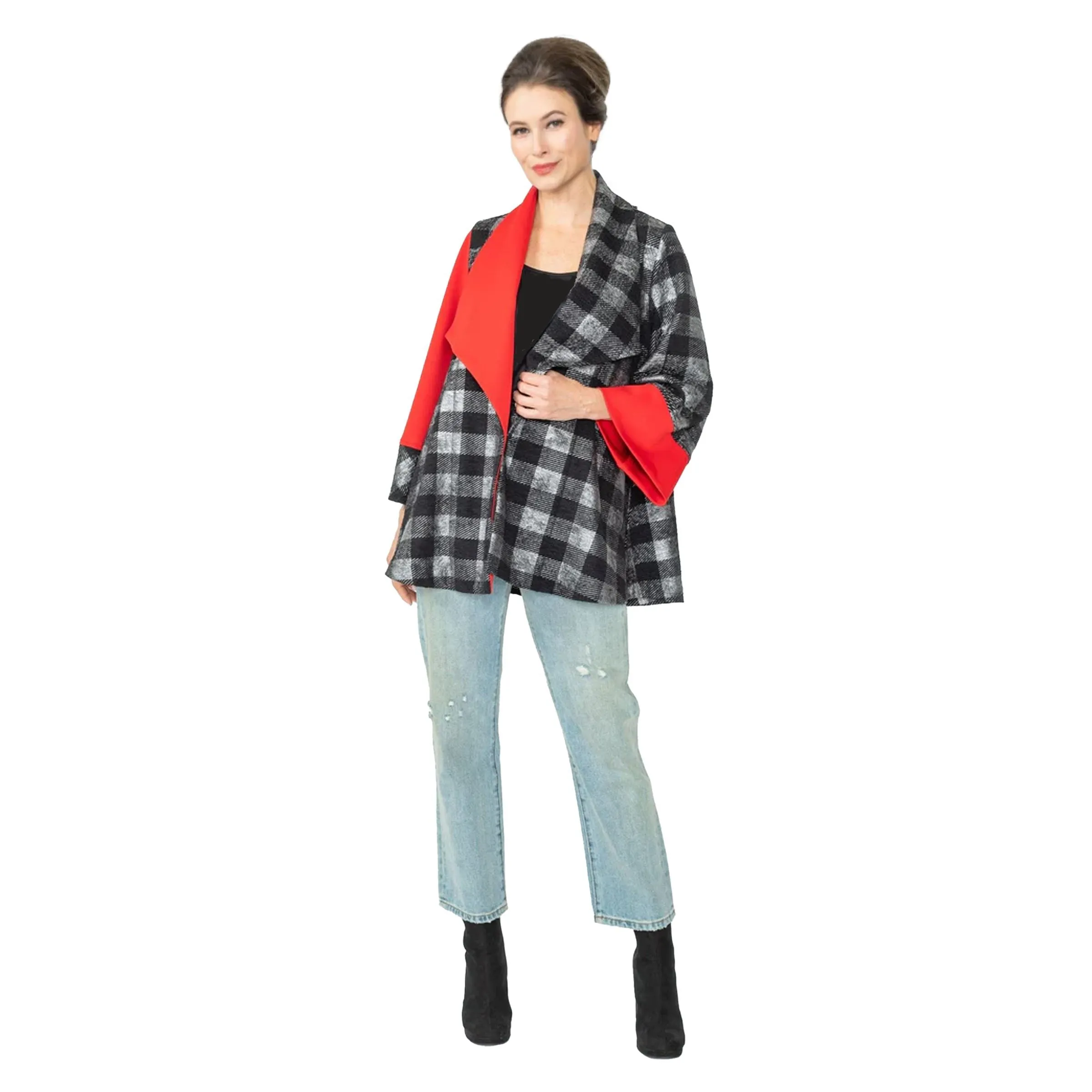 Fall'24! IC Collection Colorblock Check Jacket - 6913J-SLV