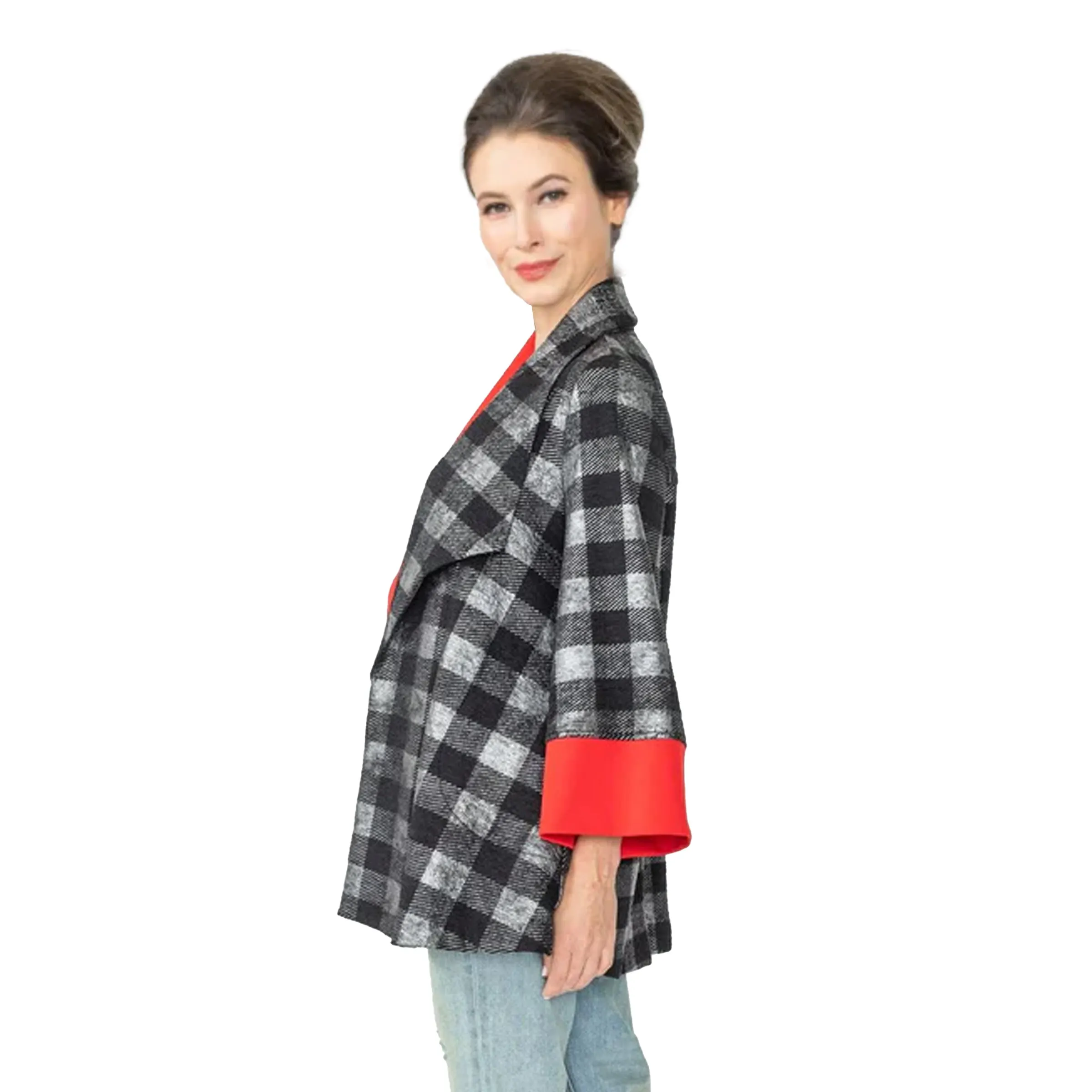 Fall'24! IC Collection Colorblock Check Jacket - 6913J-SLV