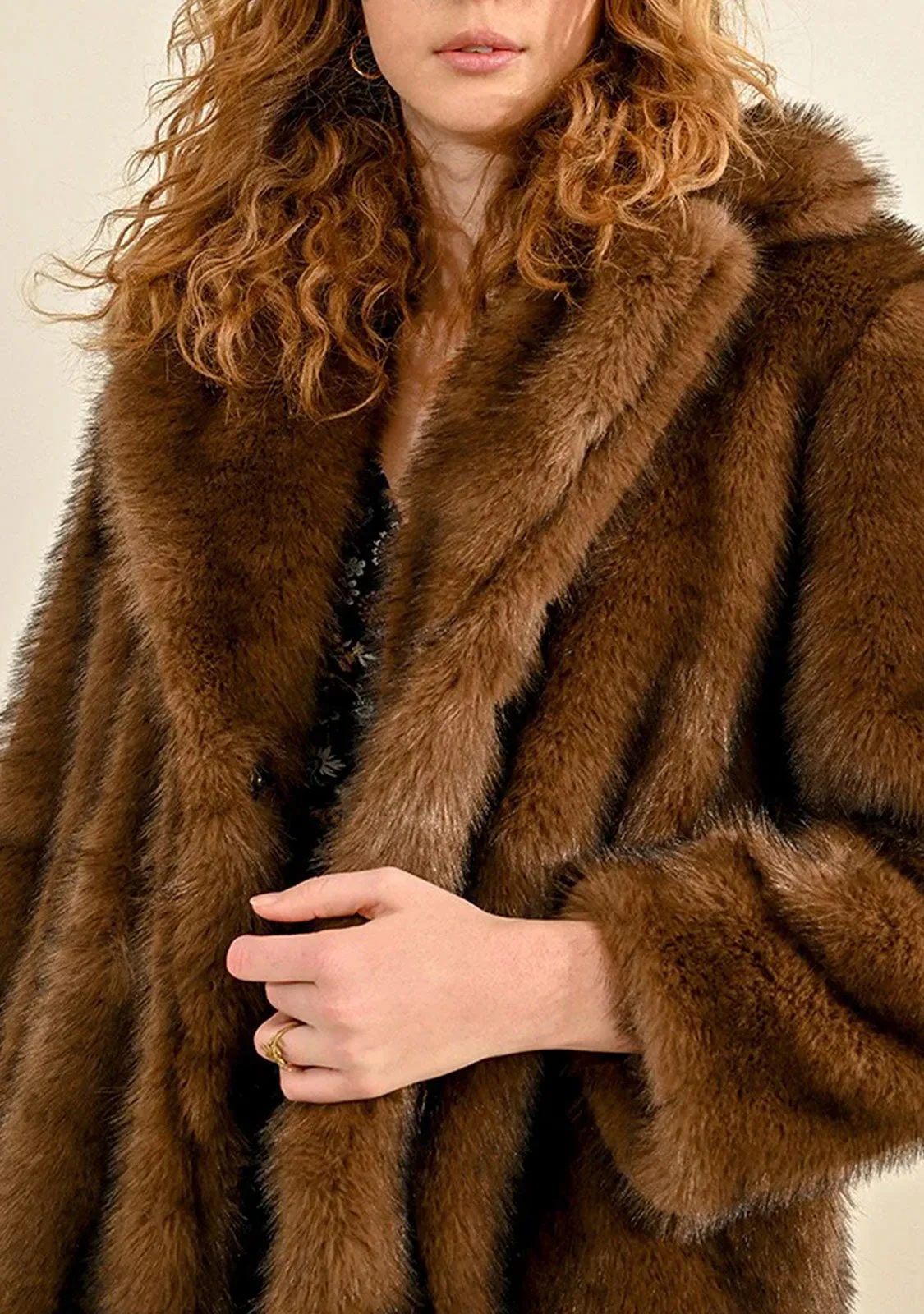 Faux Fur Collared Coat